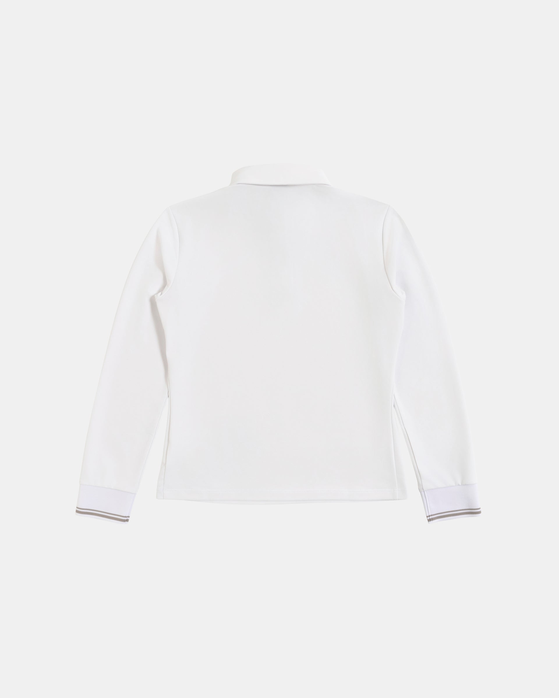 Sunscreen Ribbed Long-Sleeve Polo in White