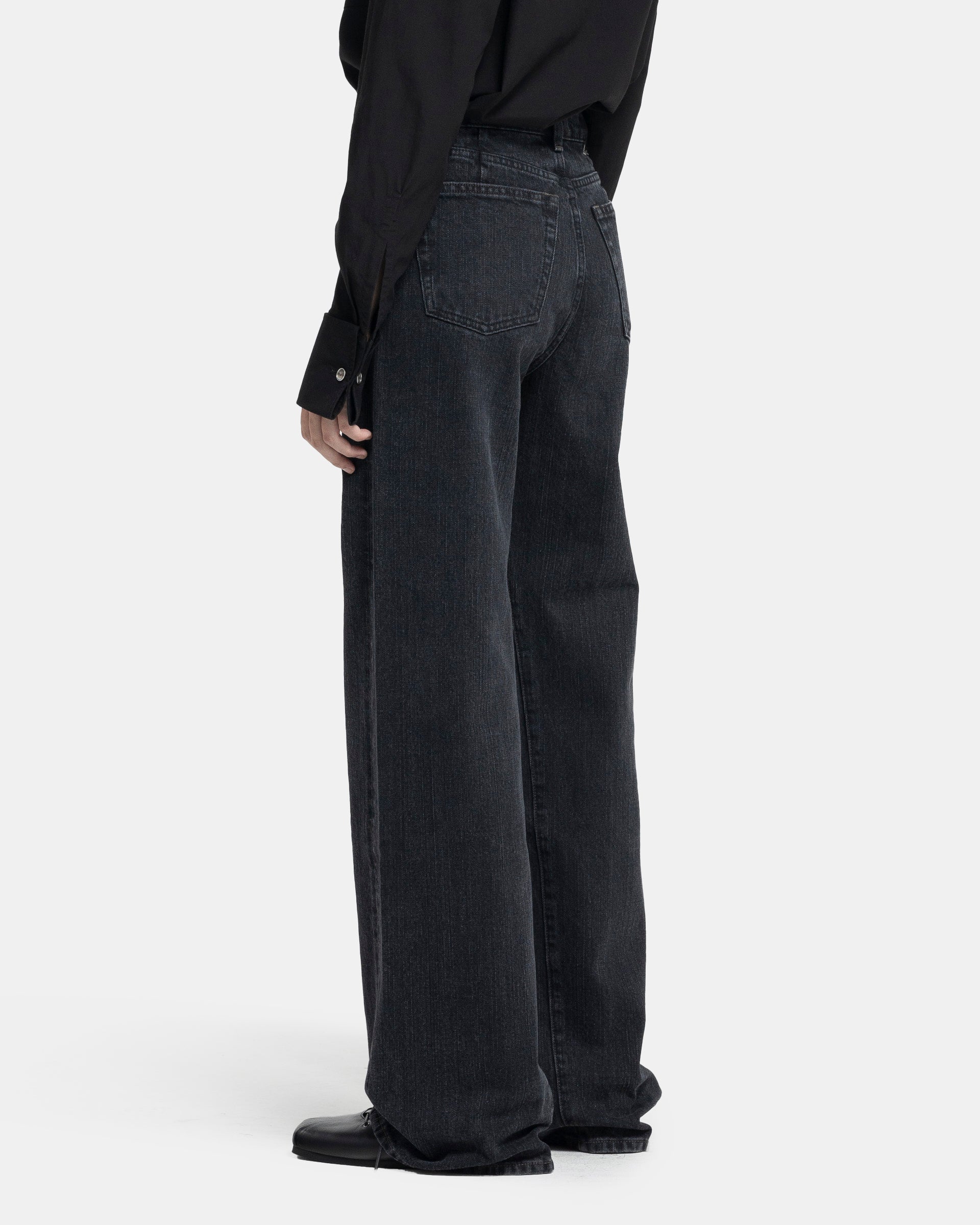 Treble Cut Jeans in Black Chain Twill