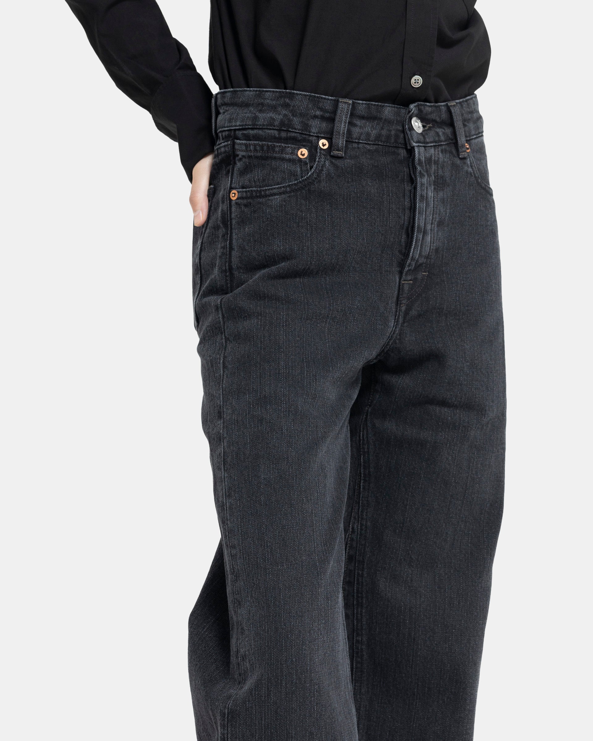 Treble Cut Jeans in Black Chain Twill