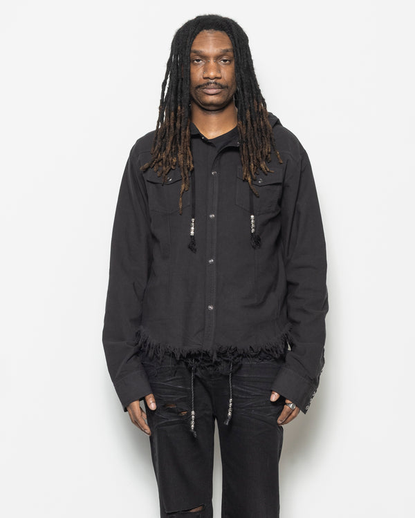 Hooded Shirt in Black