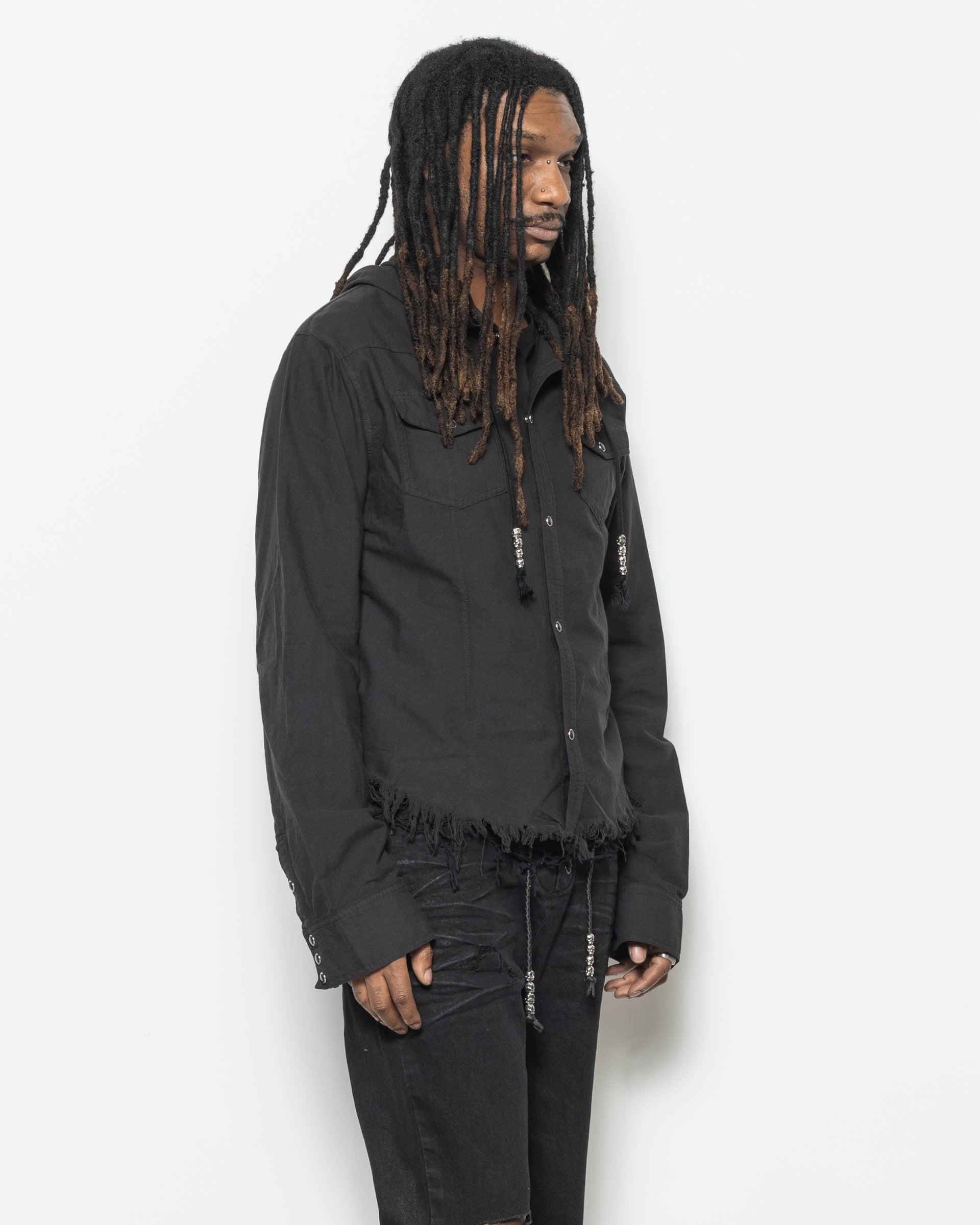 Hooded Shirt in Black