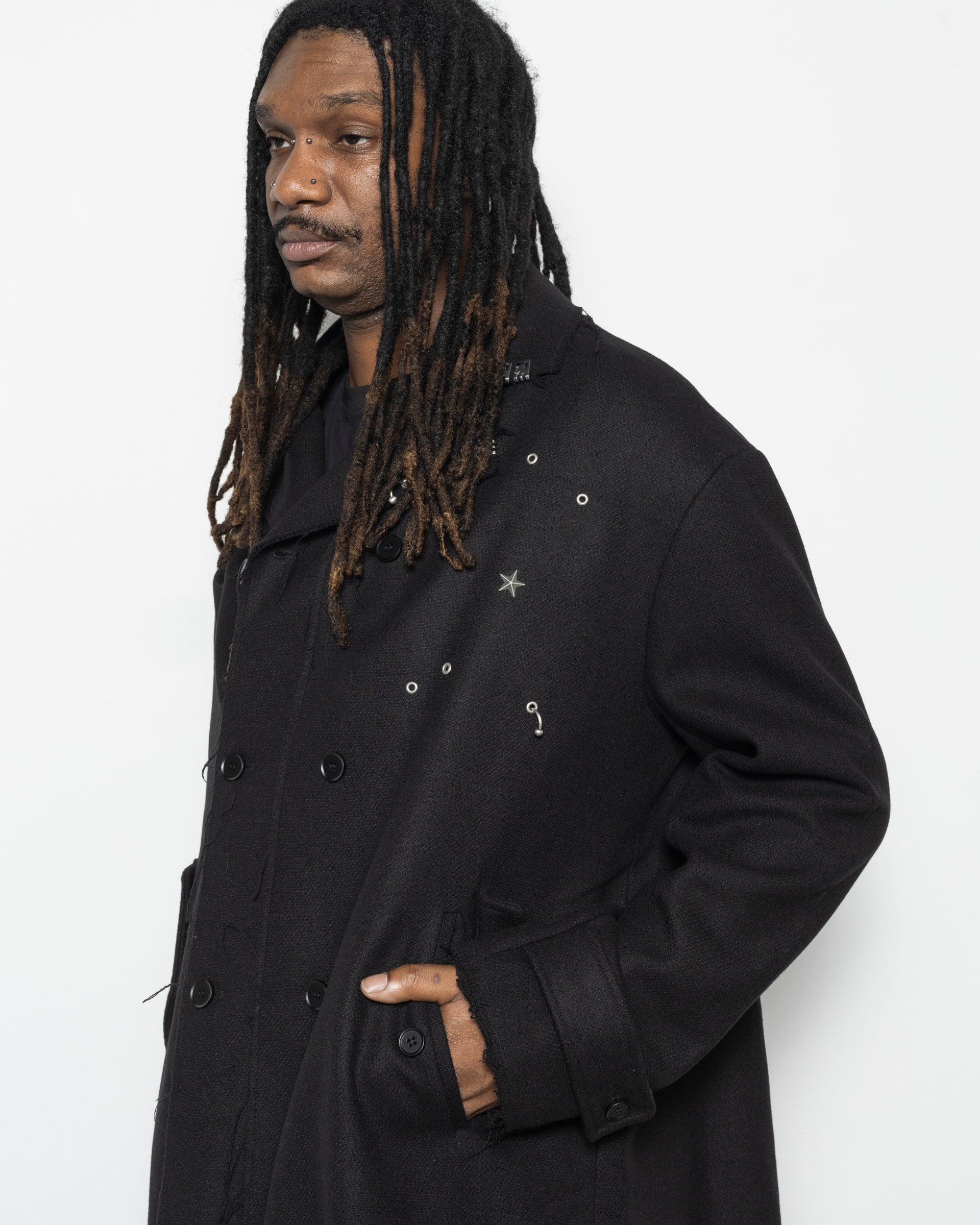 Lieutenant's Wool Coat in Black