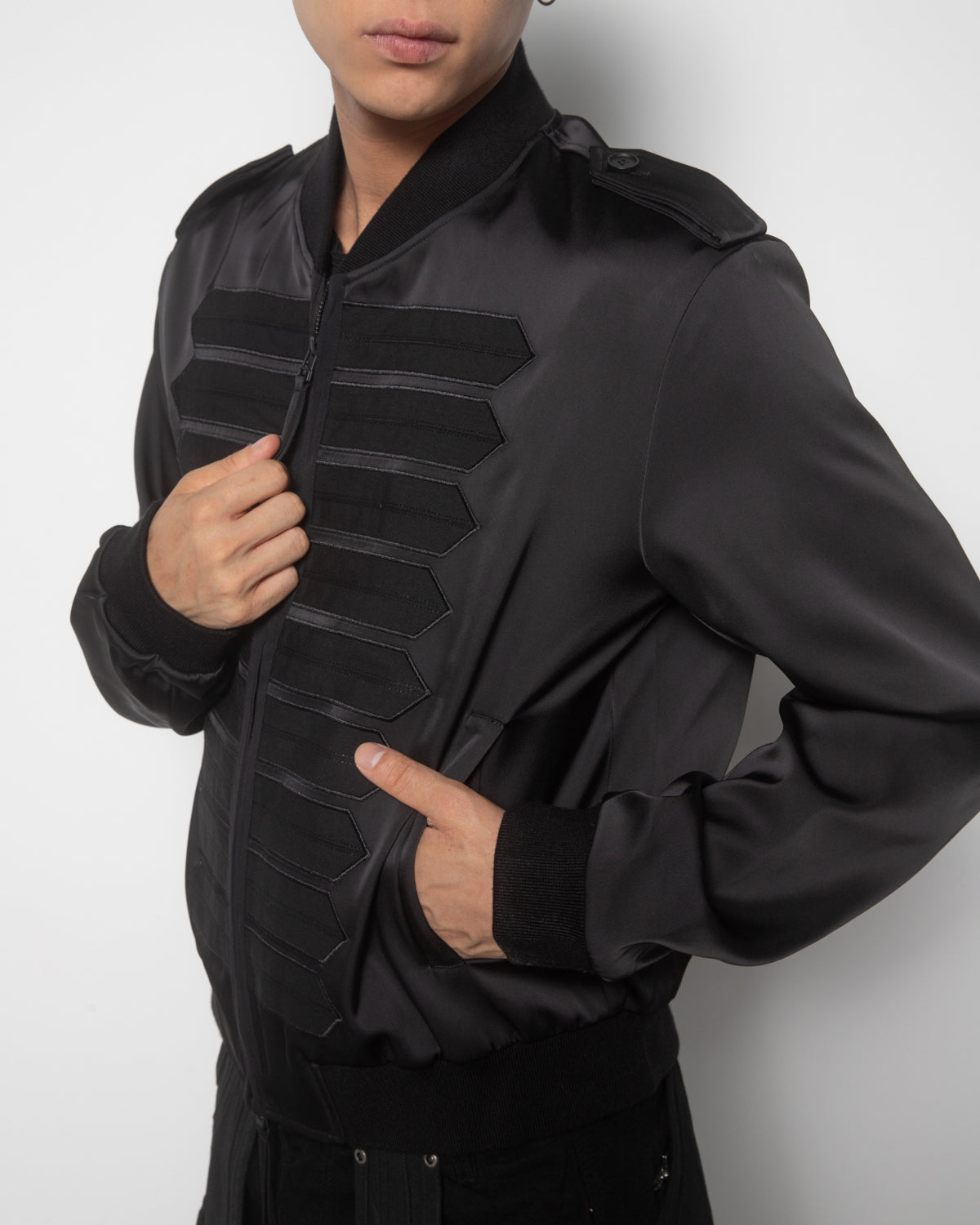 Napoleon Varsity Jacket in Washed Black