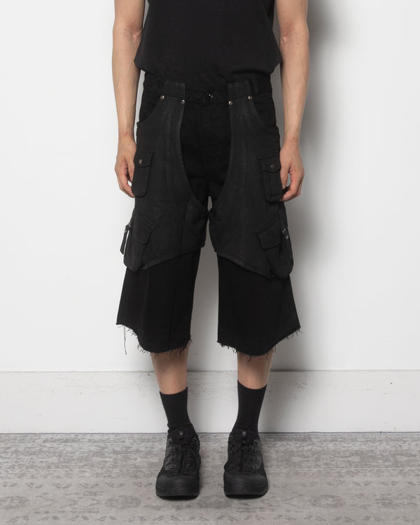 Parasite Jorts in Washed Black