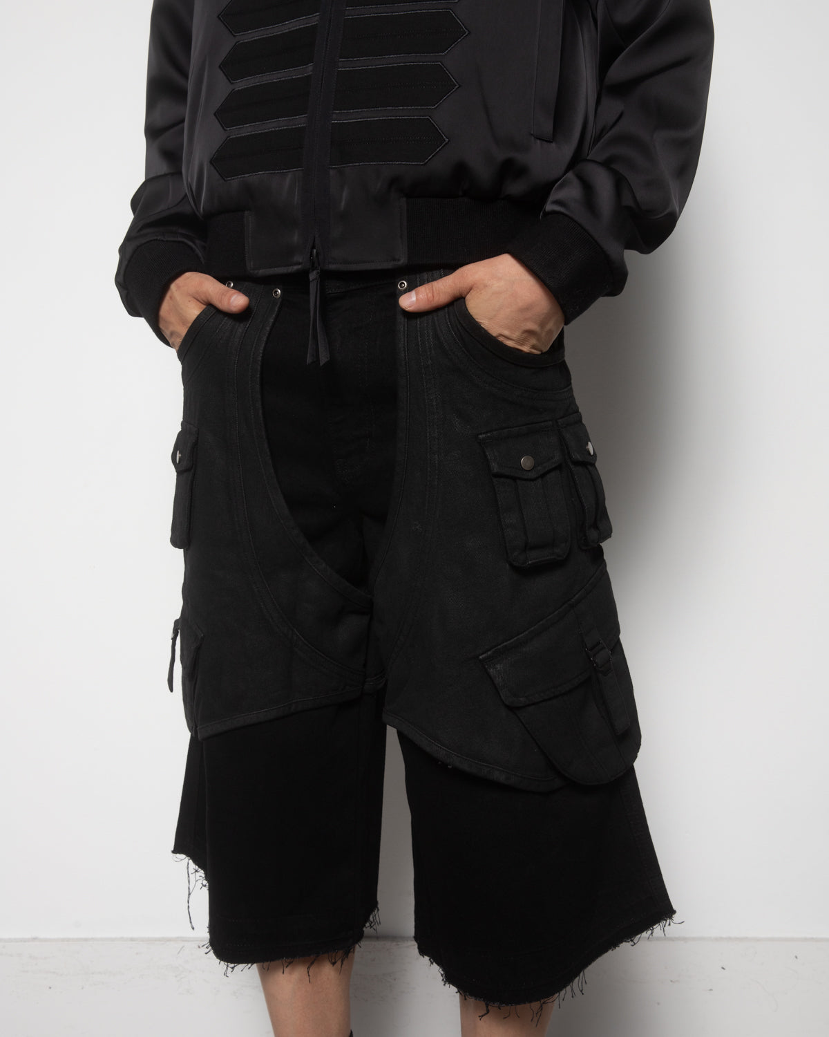 Parasite Jorts in Washed Black