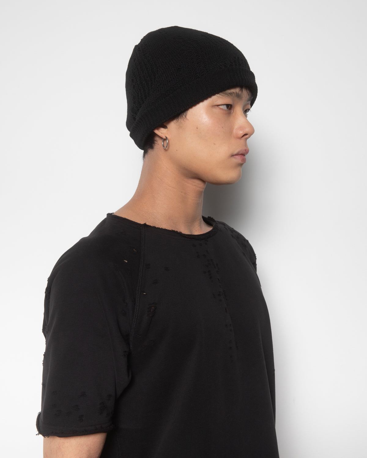 Spider Knit Beanie in Black