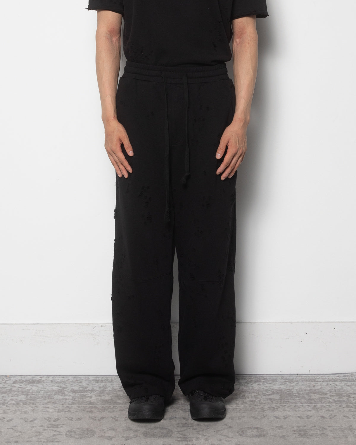Thrashed Trackpants in Faded Black