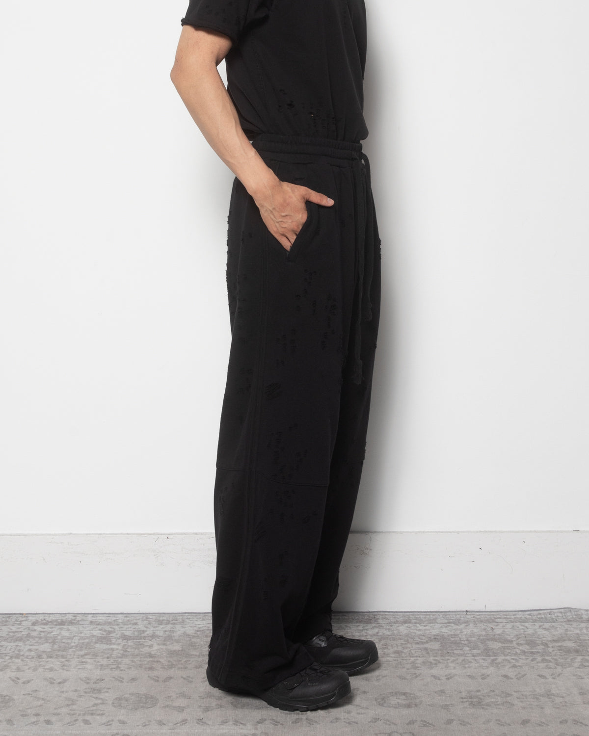 Thrashed Trackpants in Faded Black