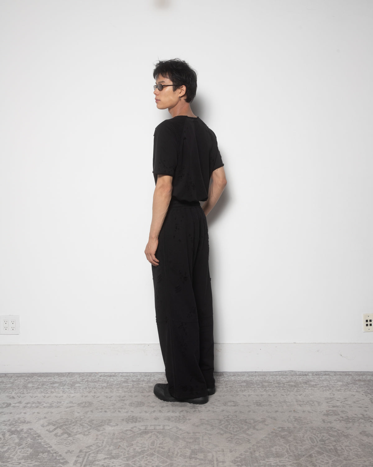 Thrashed Trackpants in Faded Black