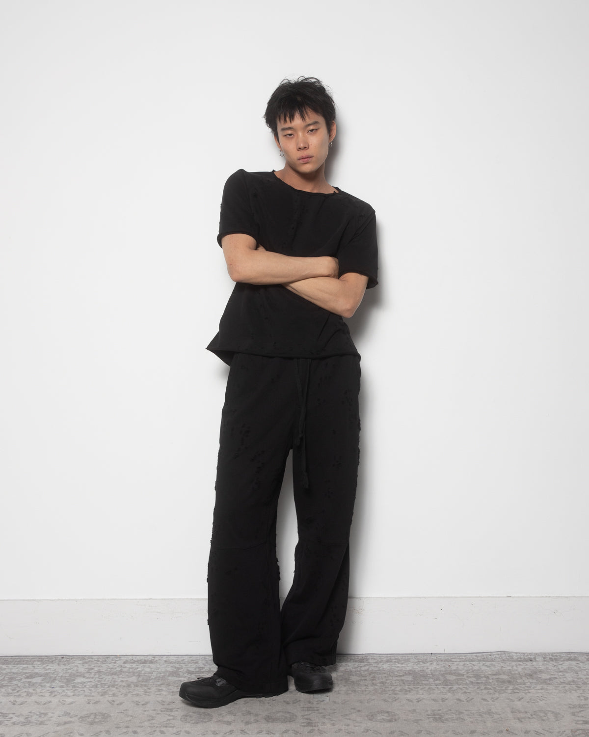 Thrashed Trackpants in Faded Black
