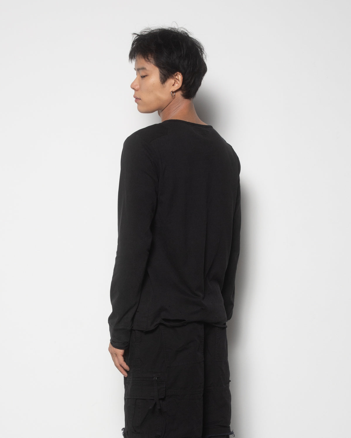 Void Henley Shirt in Faded Black