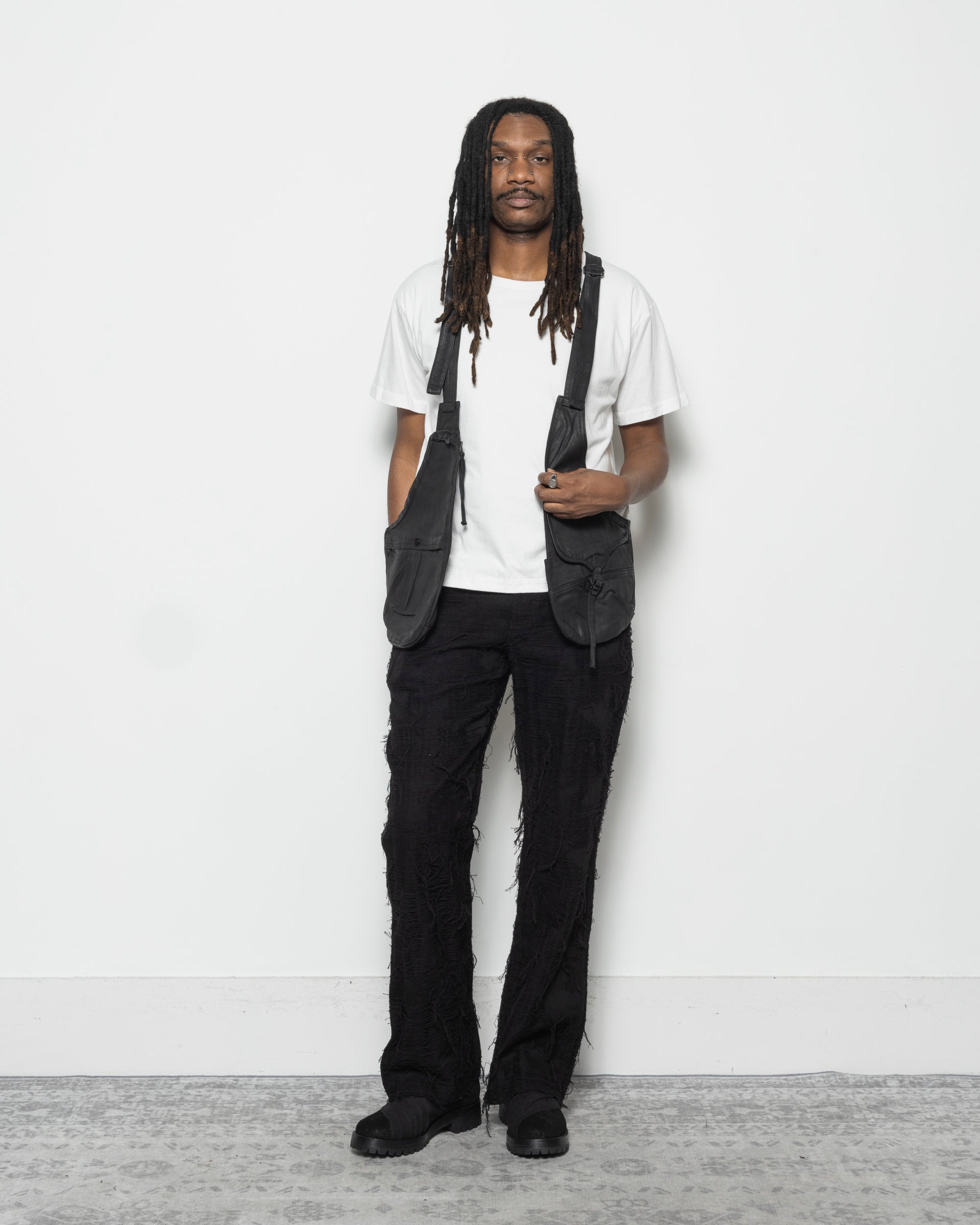 Waxed Utility Vest in Waxed Black