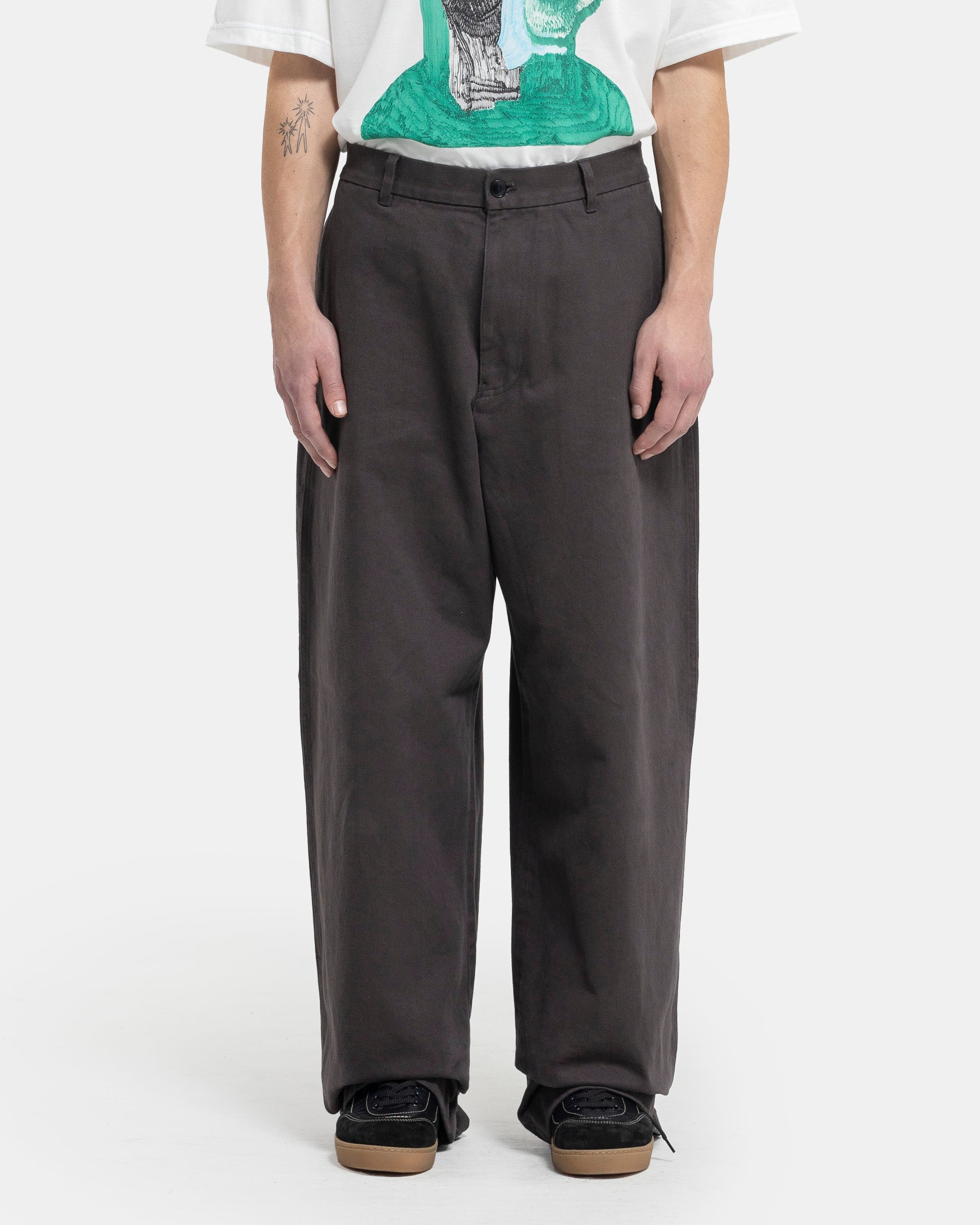 Twill Trouser in Stone Black