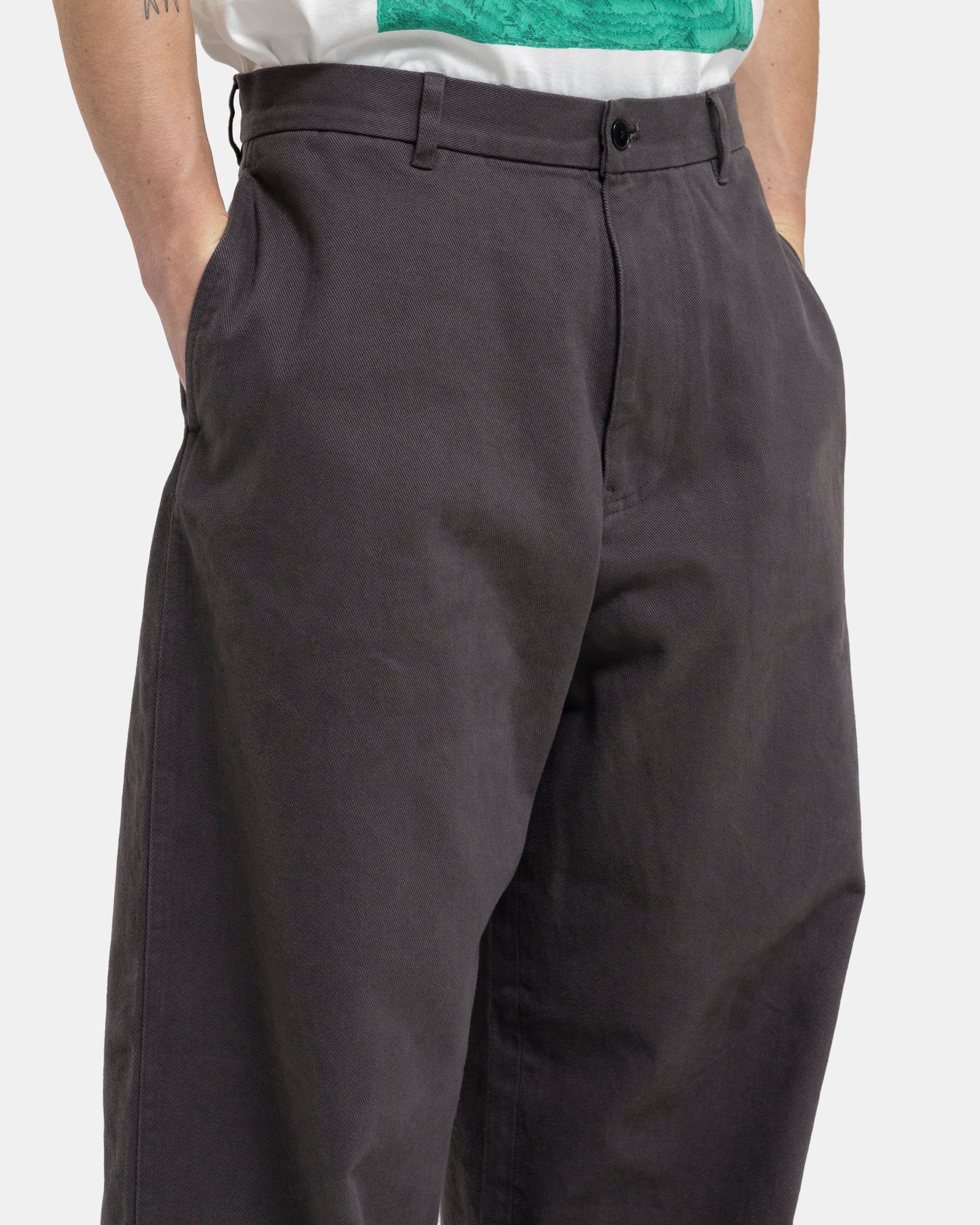 Twill Trouser in Stone Black