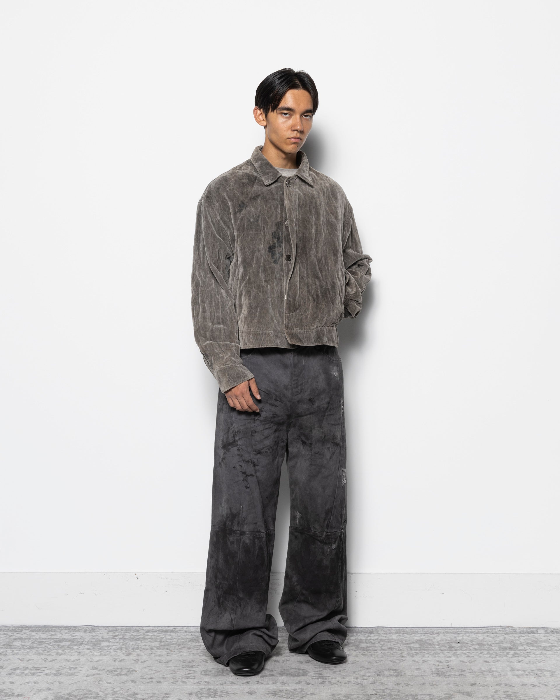 Unkempt Low Crutch Jeans in Natural Dyed Grey
