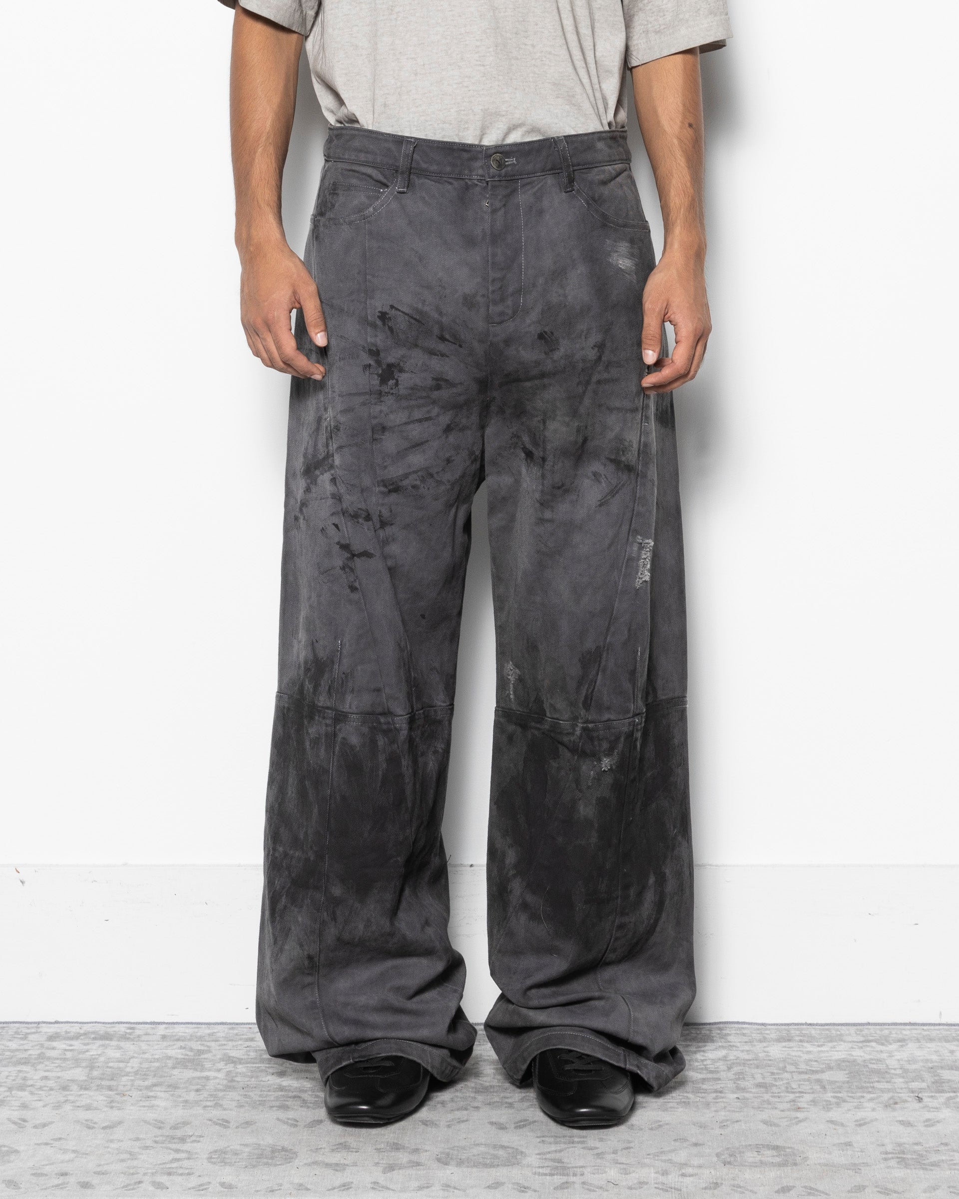 Unkempt Low Crutch Jeans in Natural Dyed Grey