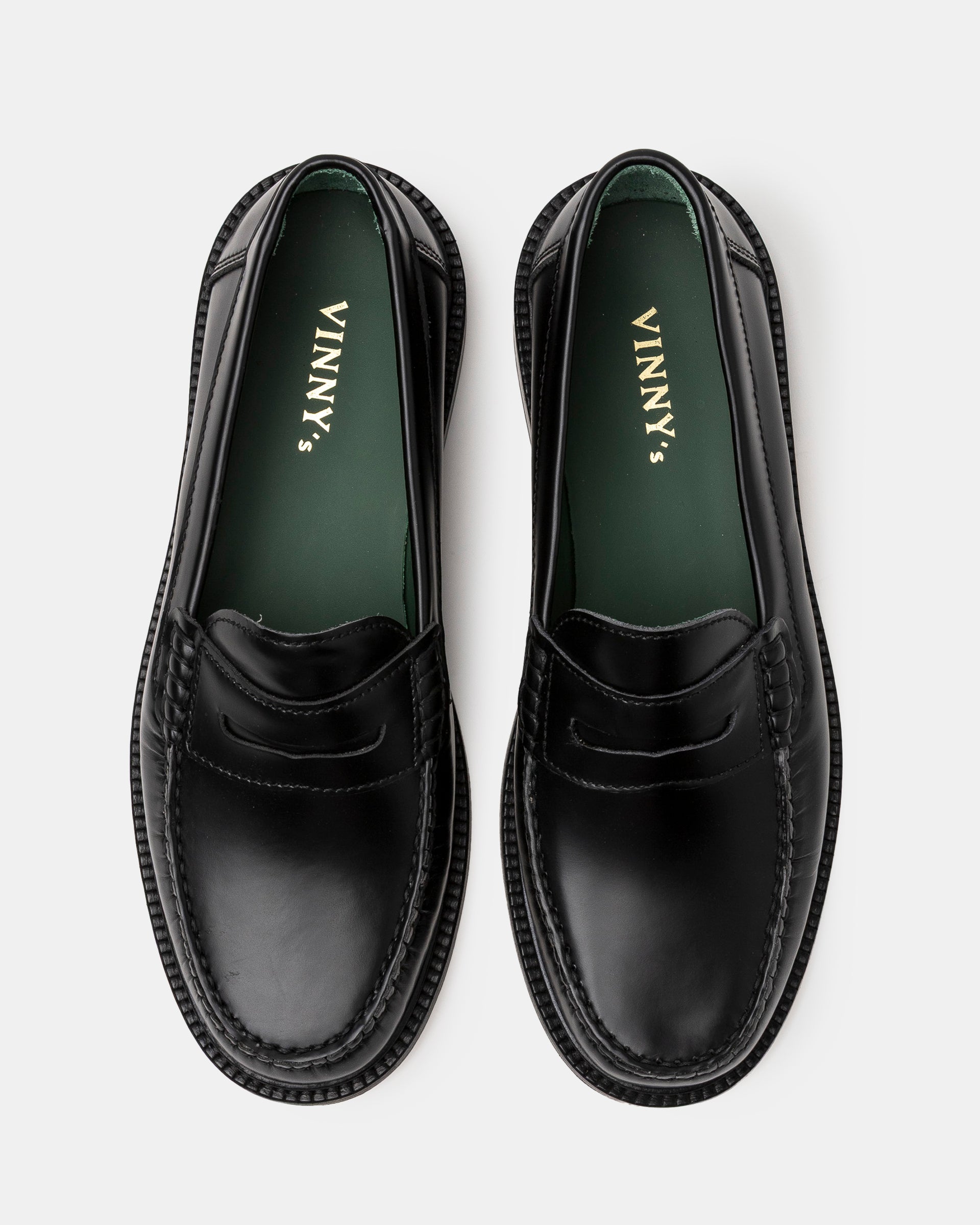 Yardee Mocassin Loafer in Black Polido Leather