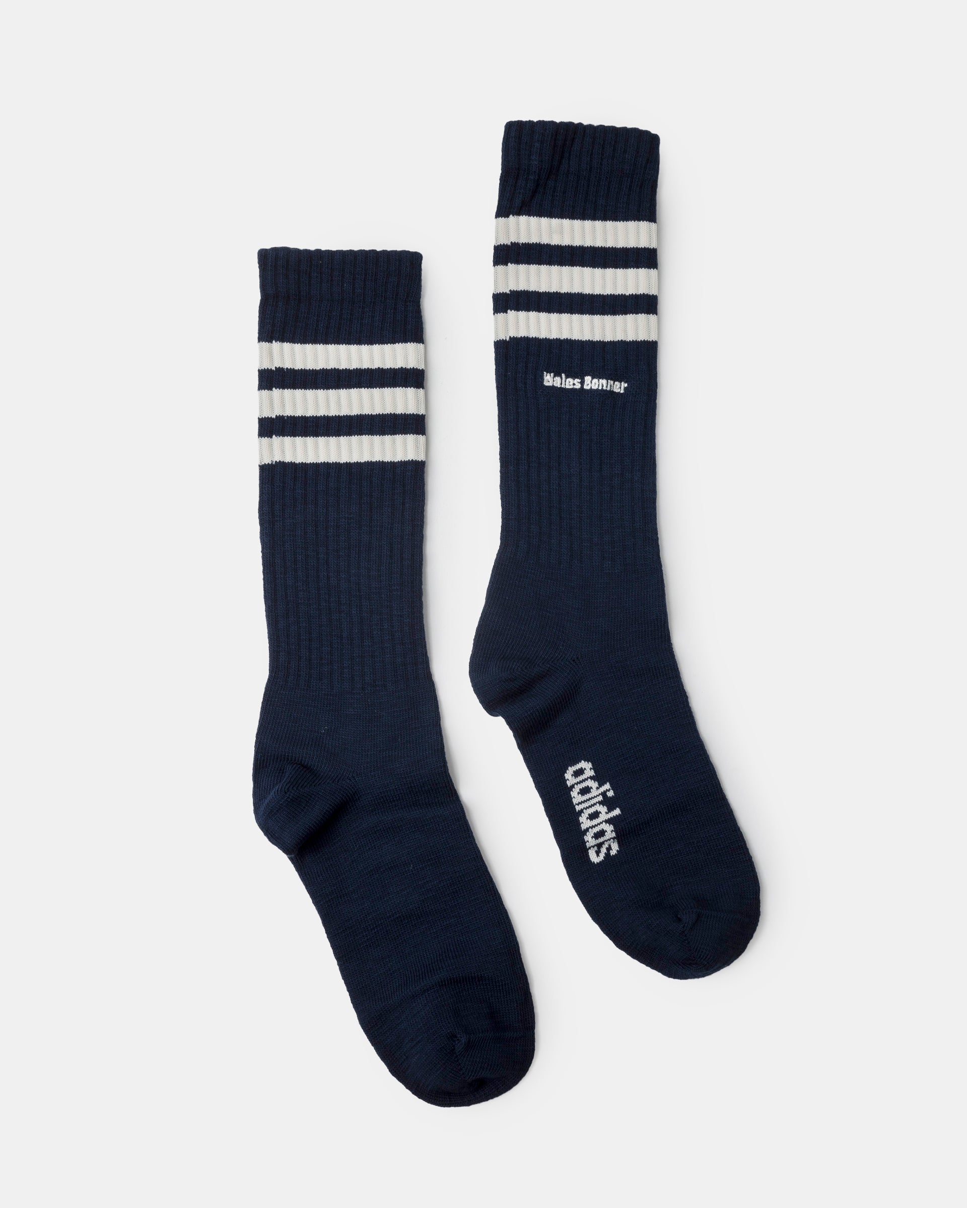 Wales Bonner x Adidas 3S Sock in Wonderful White and Collegiate Navy