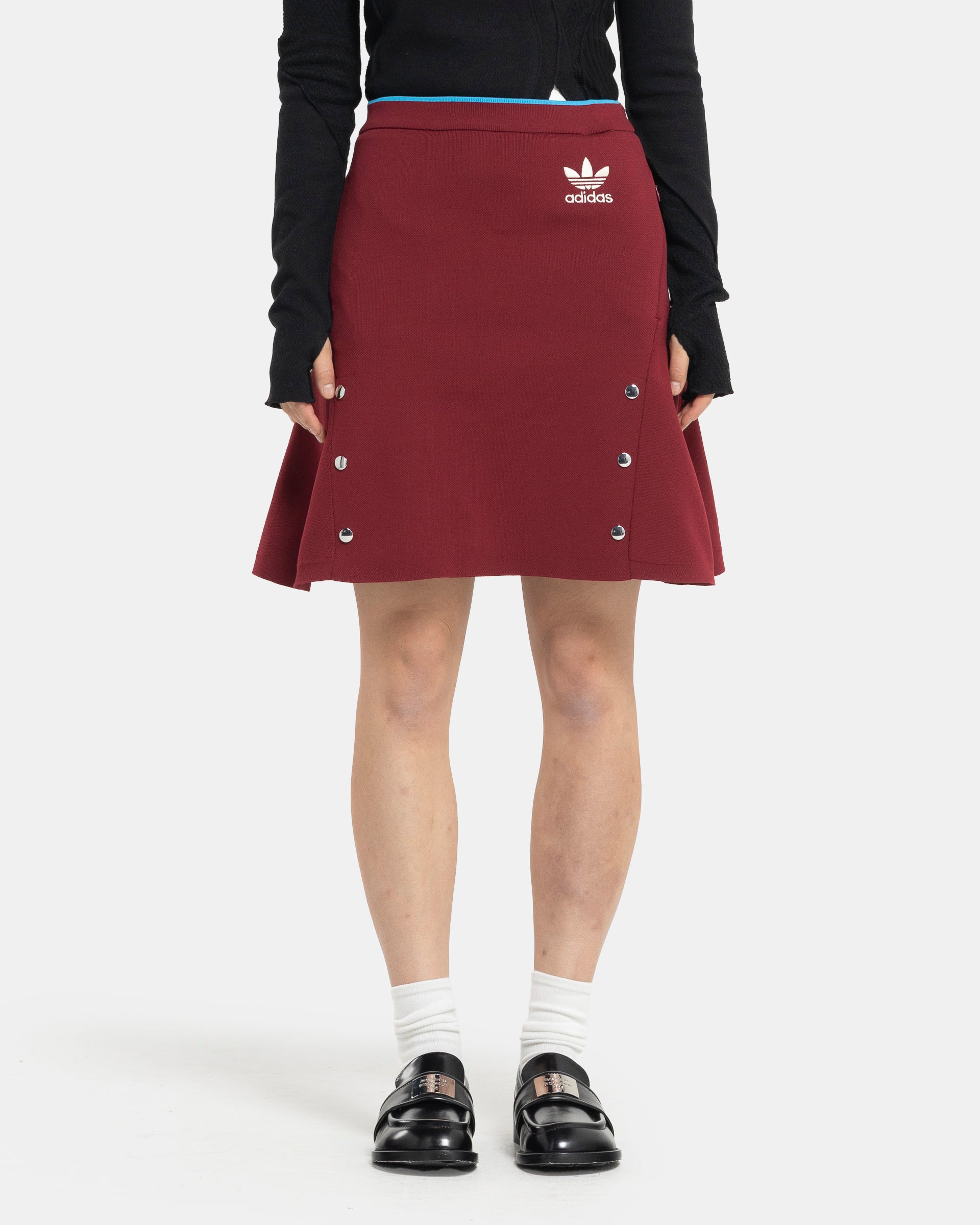 Wales Bonner x Adidas Knit Skirt in Collegiate Burgundy