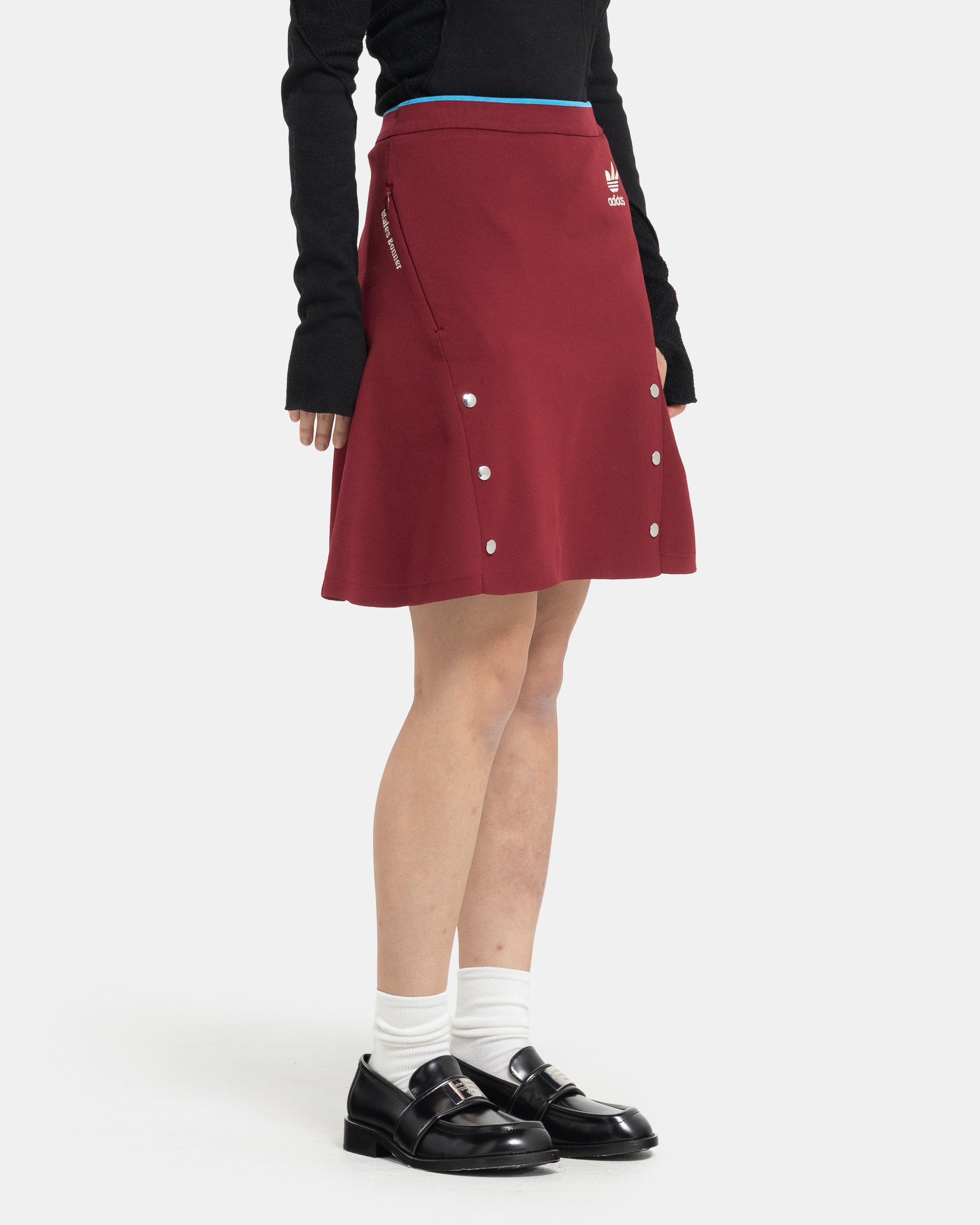 Wales Bonner x Adidas Knit Skirt in Collegiate Burgundy