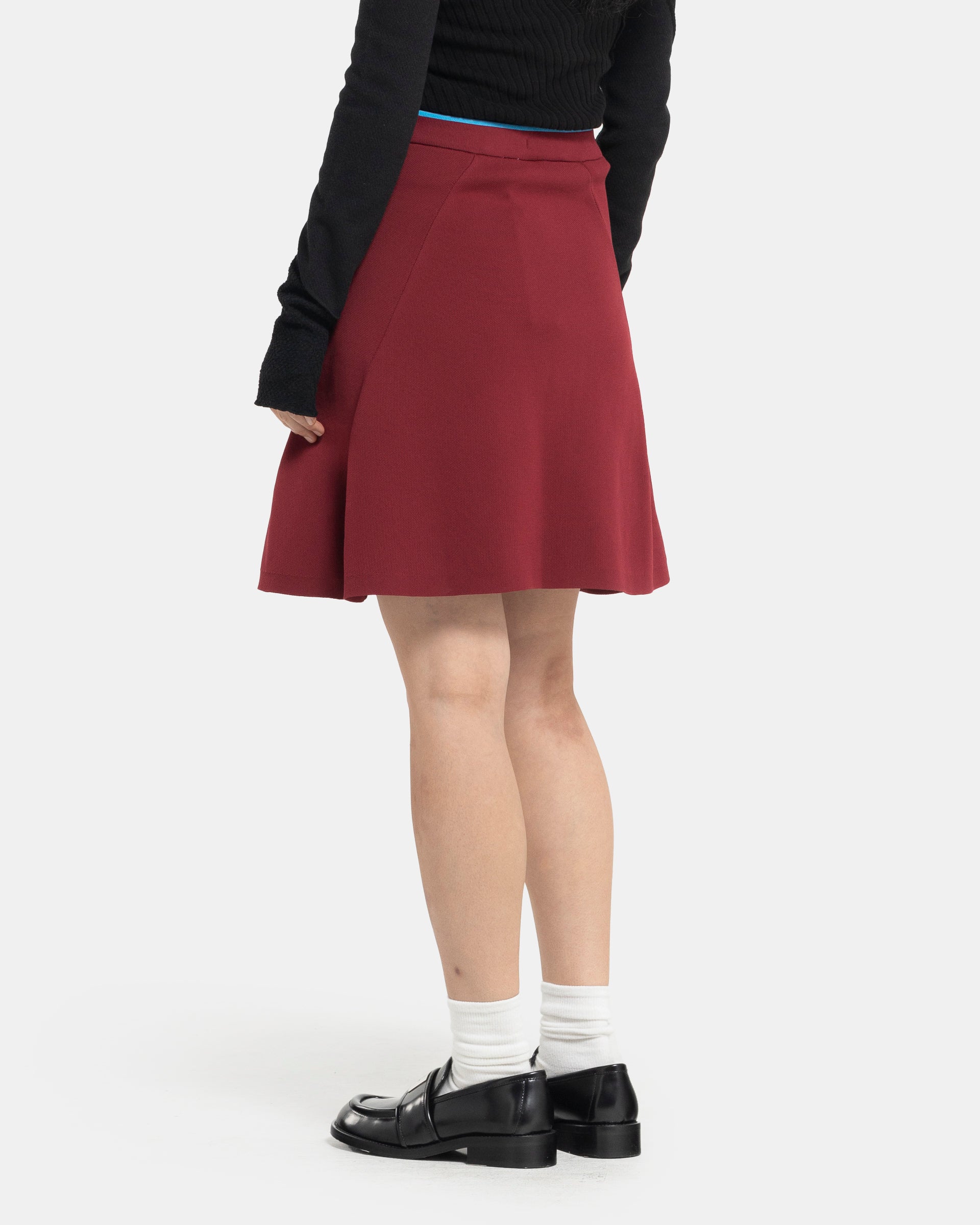 Wales Bonner x Adidas Knit Skirt in Collegiate Burgundy