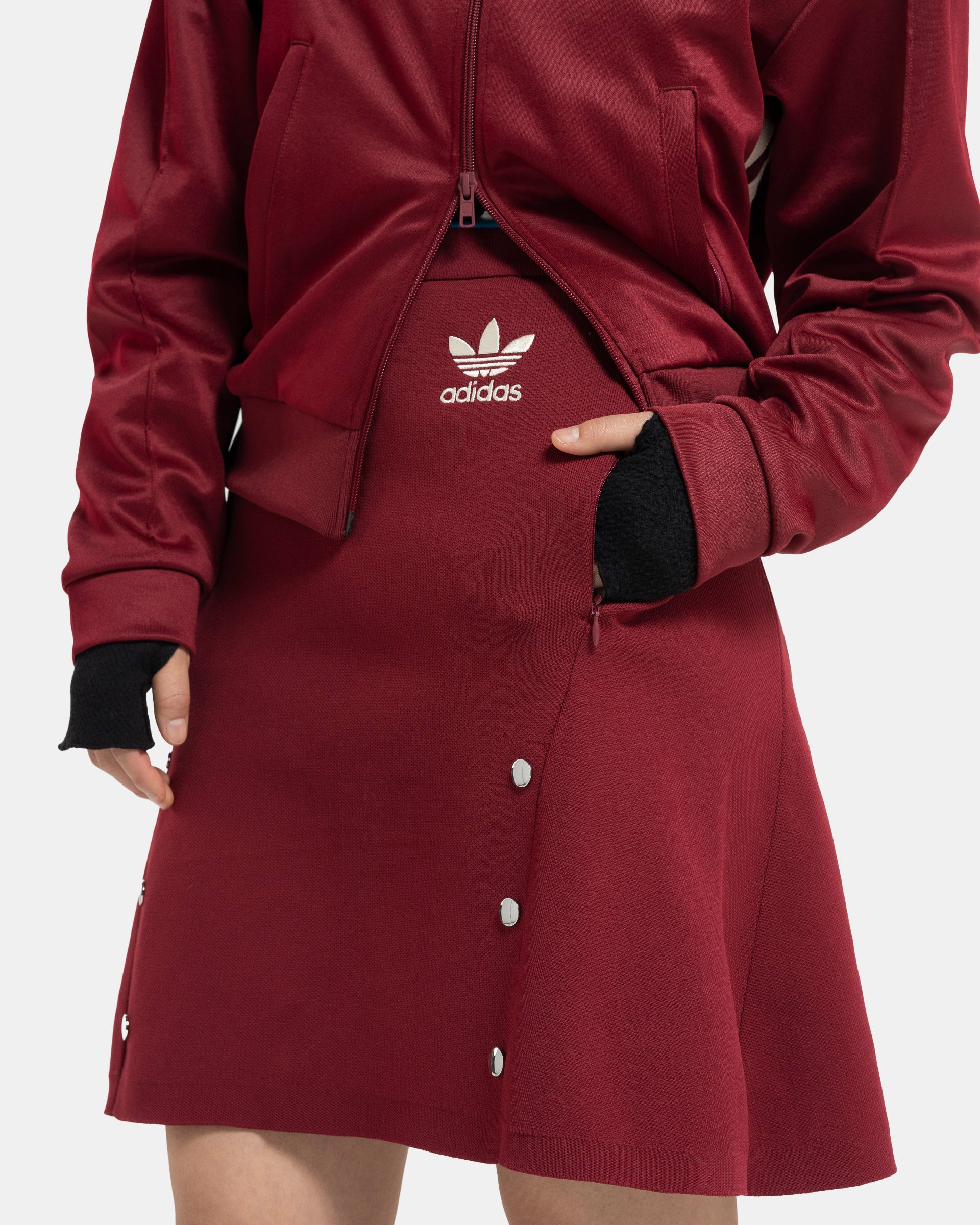 Wales Bonner x Adidas Knit Skirt in Collegiate Burgundy