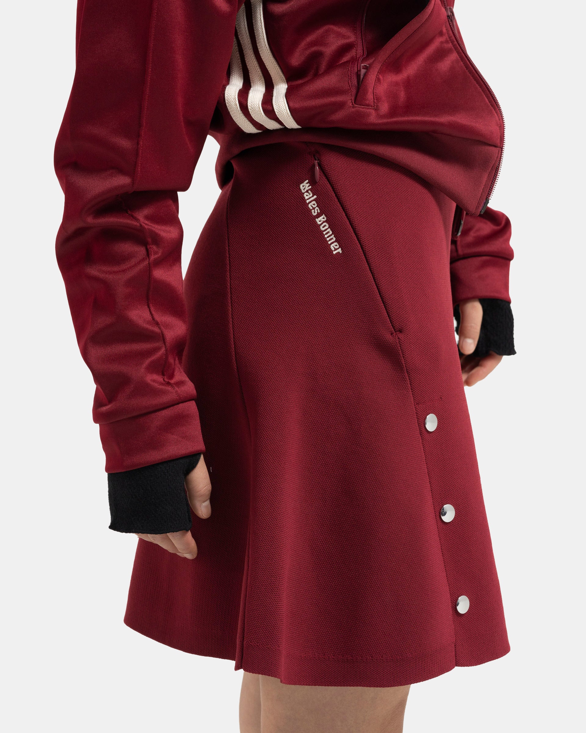 Wales Bonner x Adidas Knit Skirt in Collegiate Burgundy