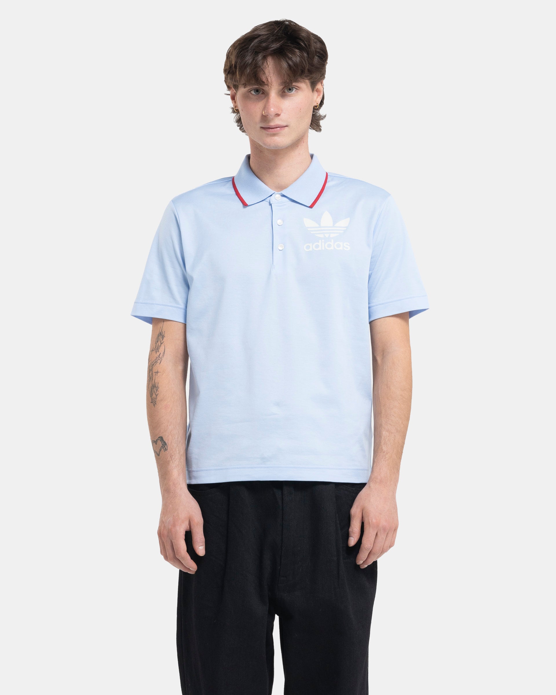 Wales Bonner x Adidas Shortsleeve Polo in Glow Blue