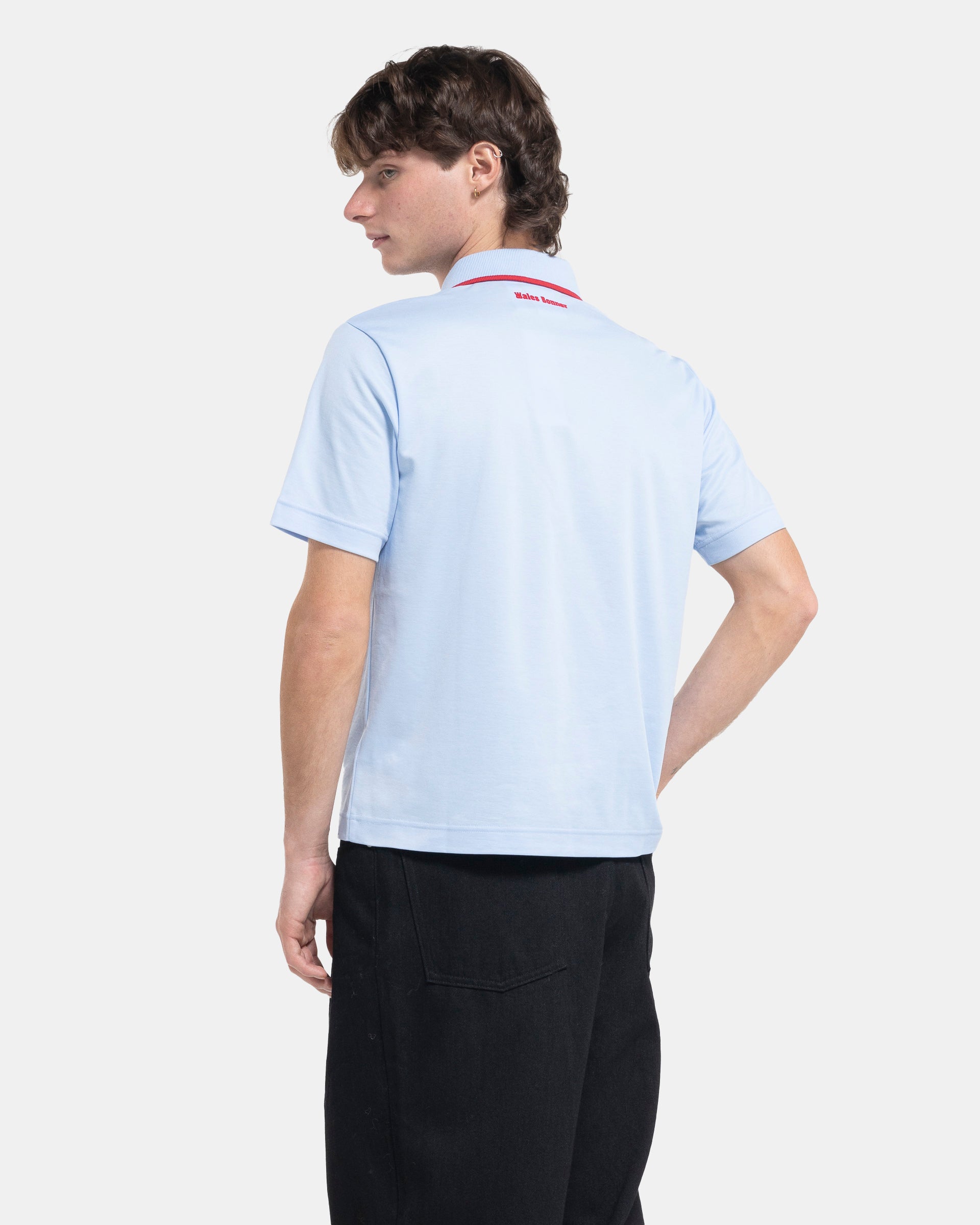 Wales Bonner x Adidas Shortsleeve Polo in Glow Blue