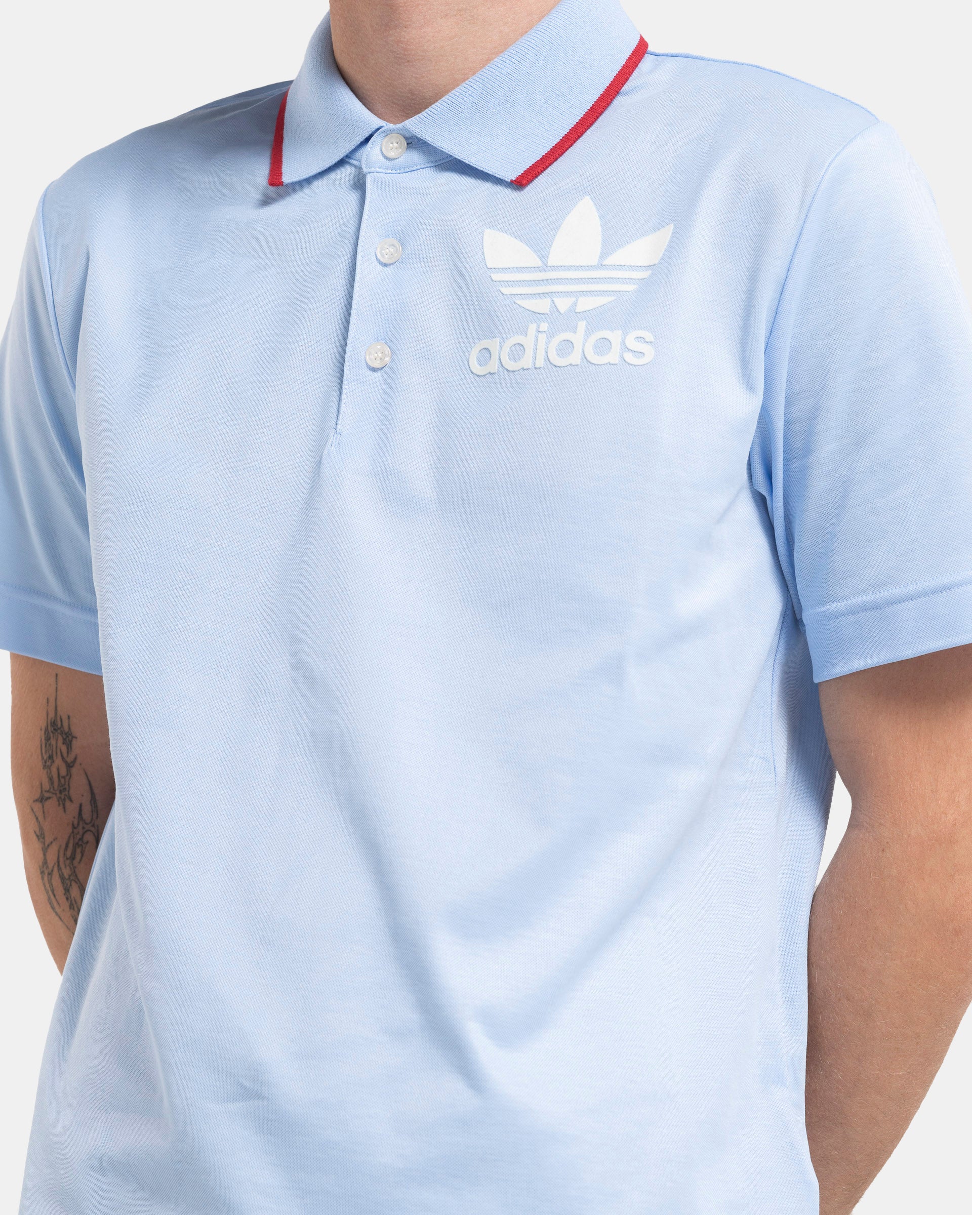 Wales Bonner x Adidas Shortsleeve Polo in Glow Blue