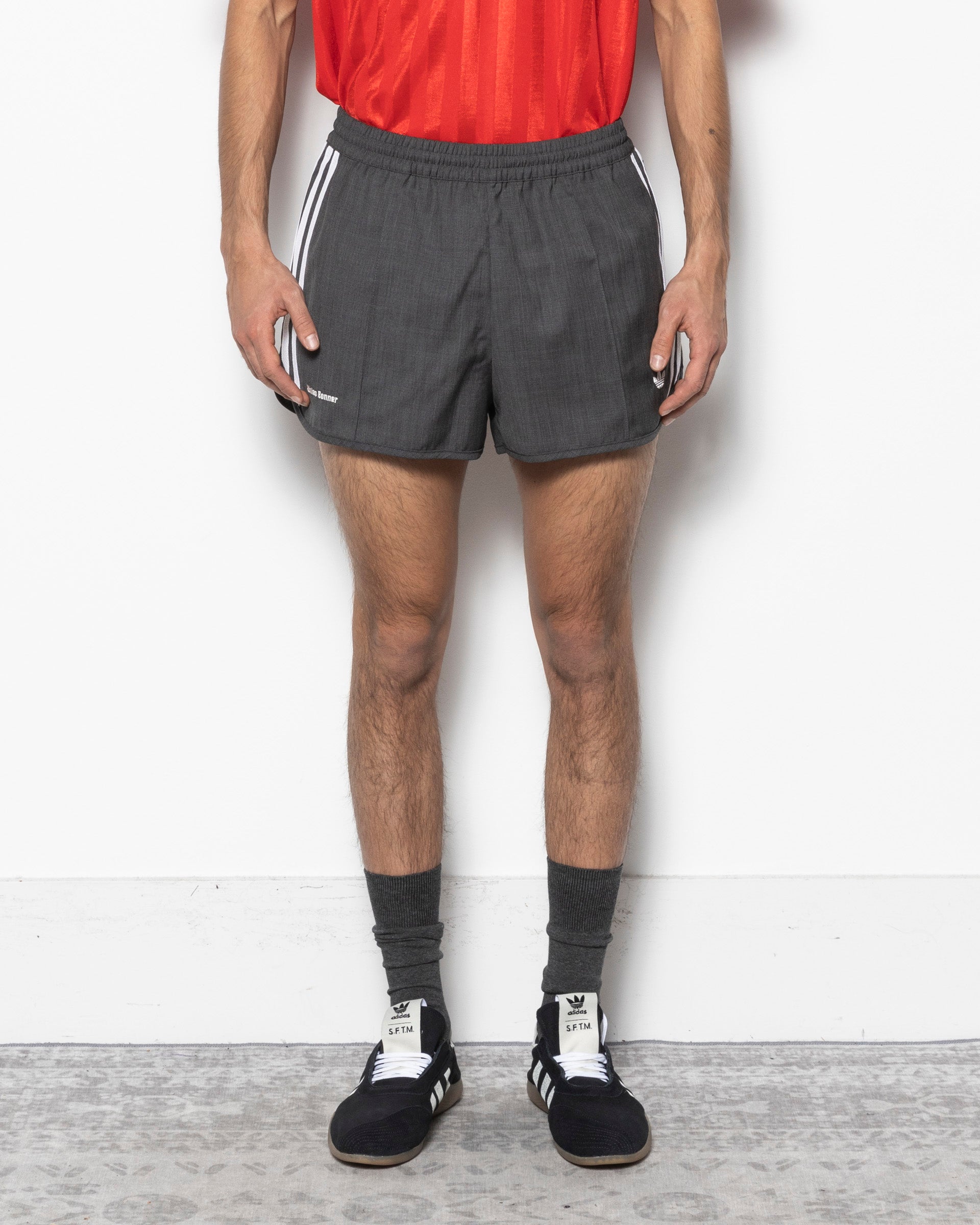 Wales Bonner Wool Short in Dark Grey Heather