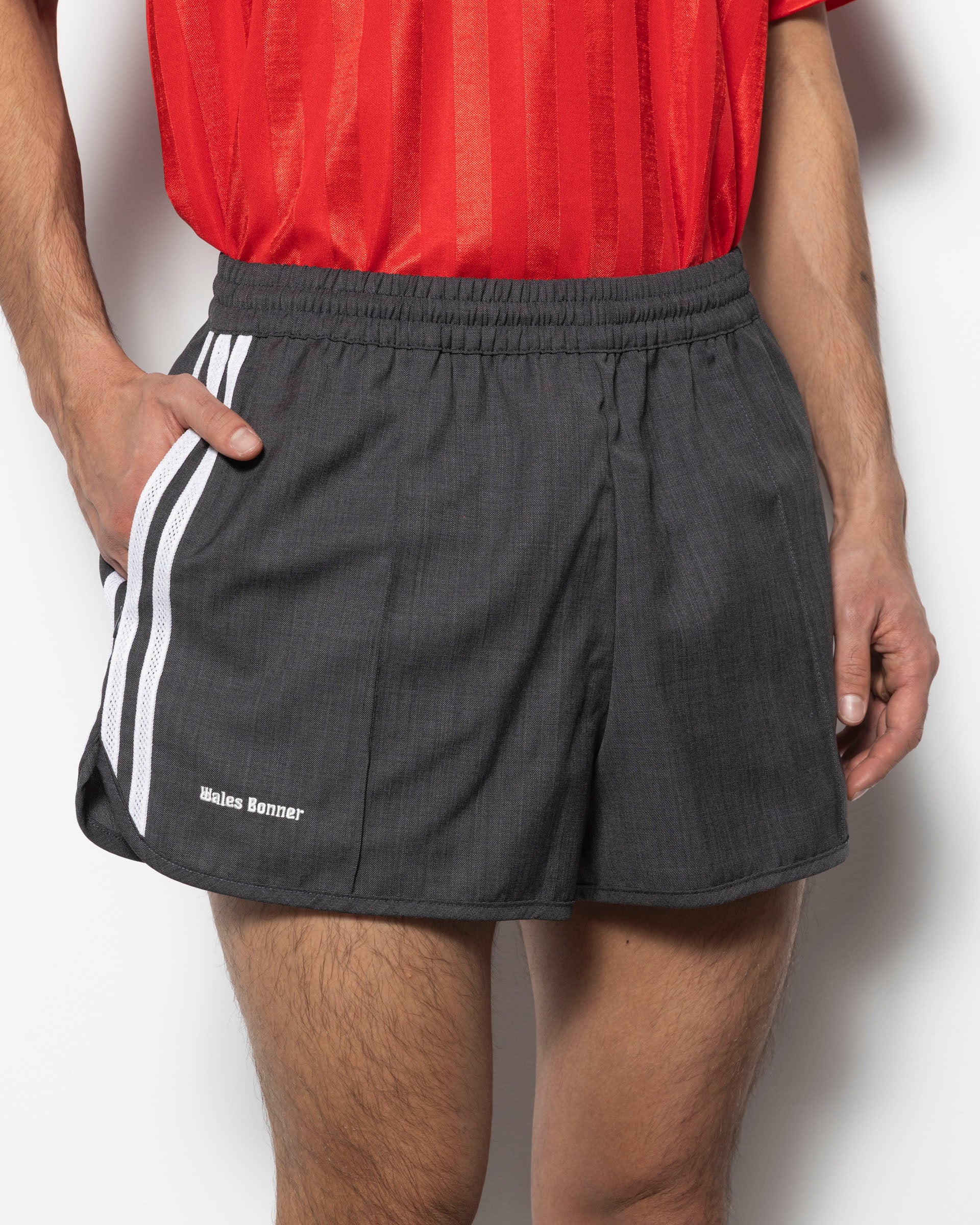 Wales Bonner Wool Short in Dark Grey Heather