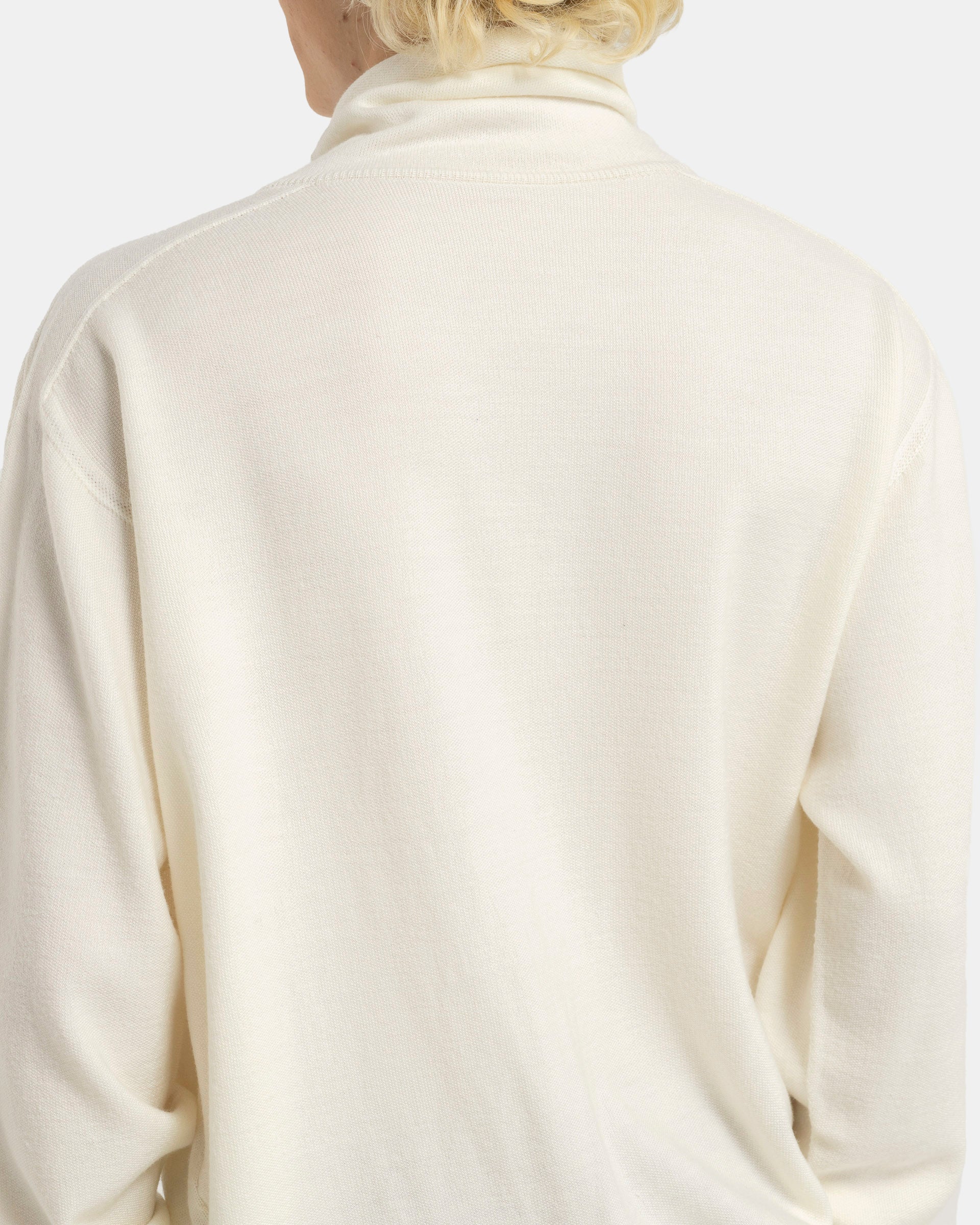 Wool Smooth Turtleneck in Ivory