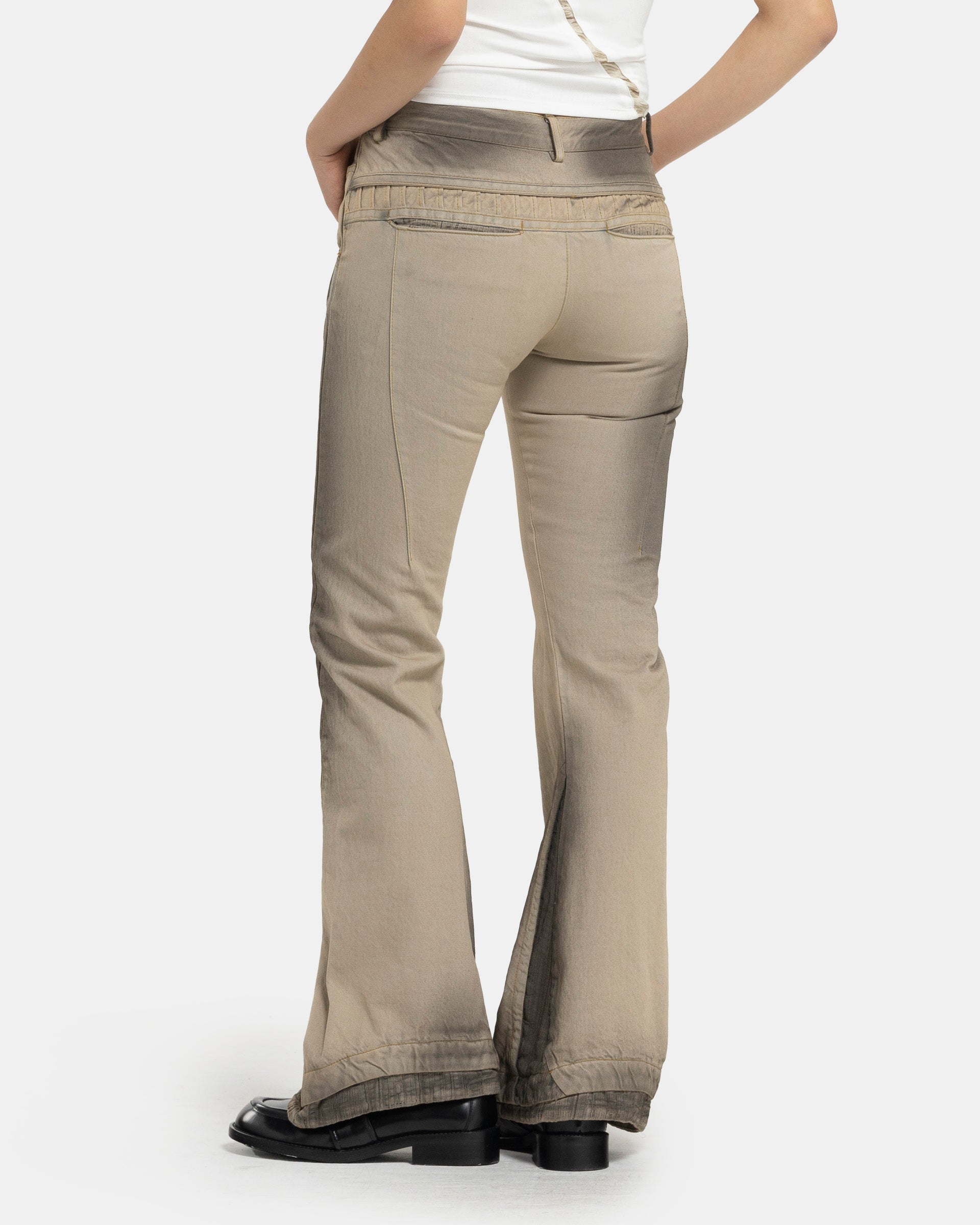 02 Bleached Denim Trouser in Sand Beige