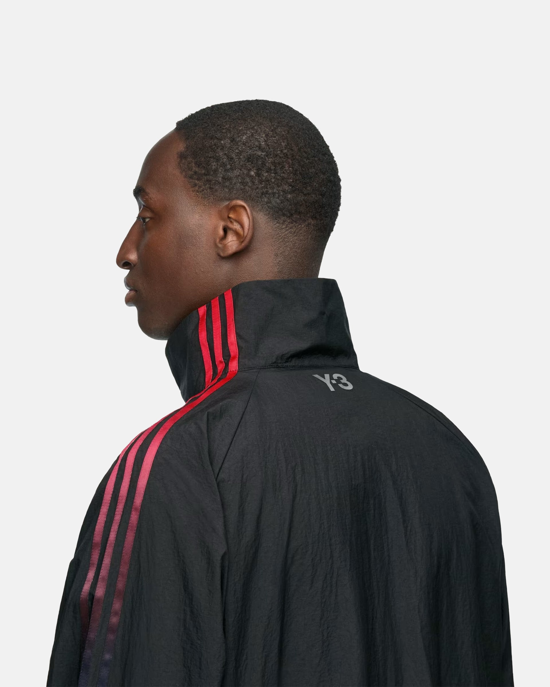 Y-3 Gradient 3-Stripes Nylon Track Jacket in Black