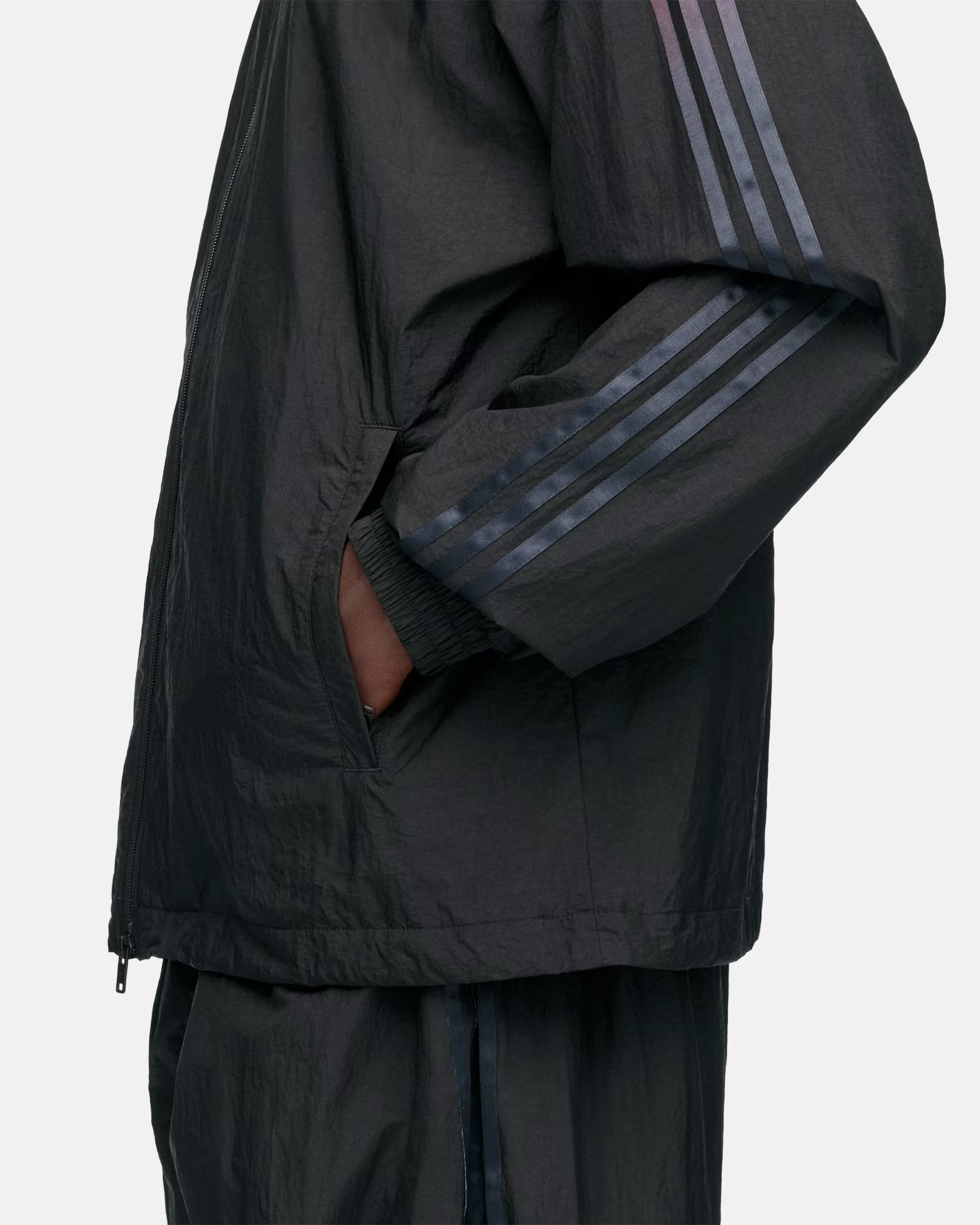 Y-3 Gradient 3-Stripes Nylon Track Jacket in Black