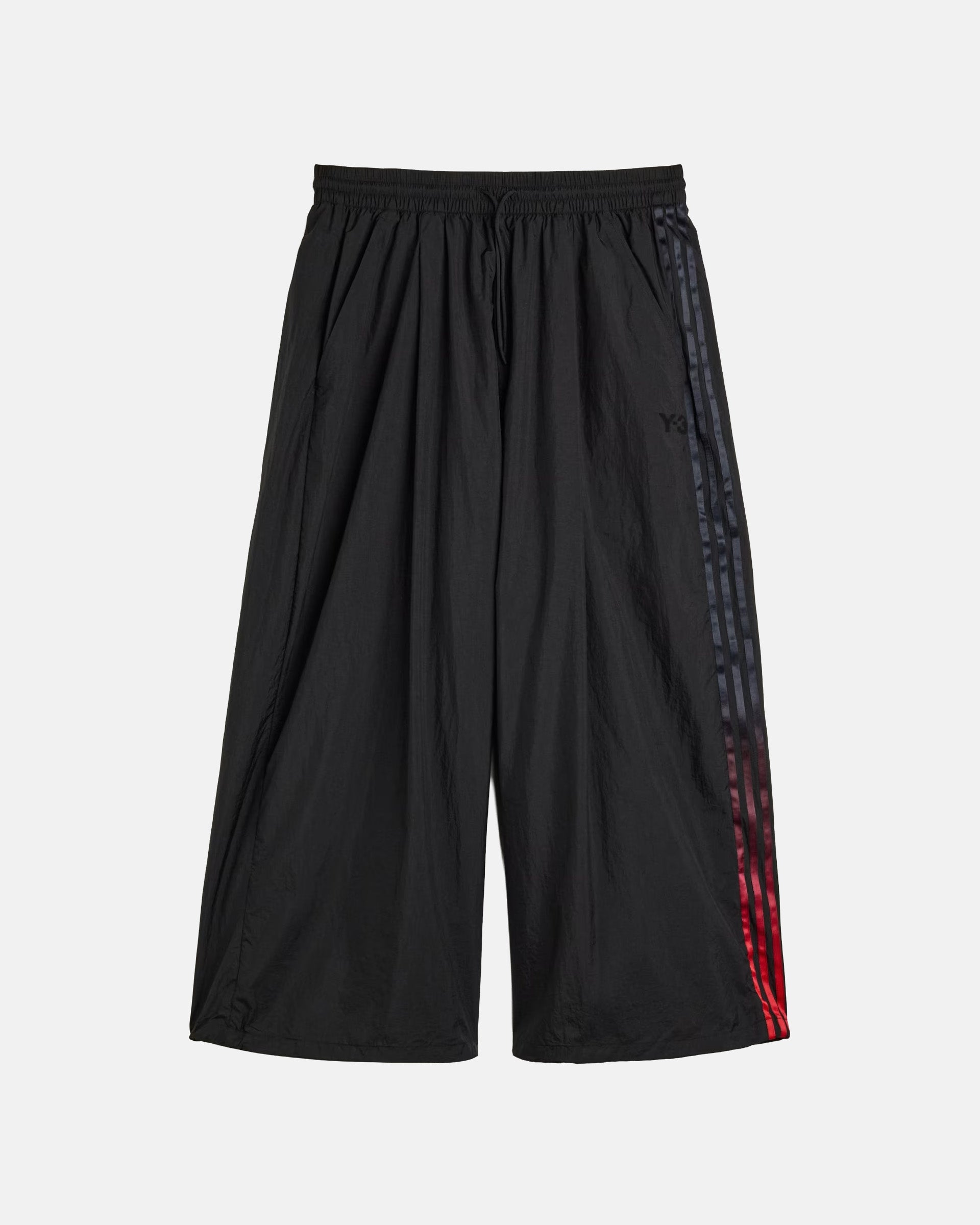 Y-3 Gradient 3-Stripes Nylon Wide Pants in Black