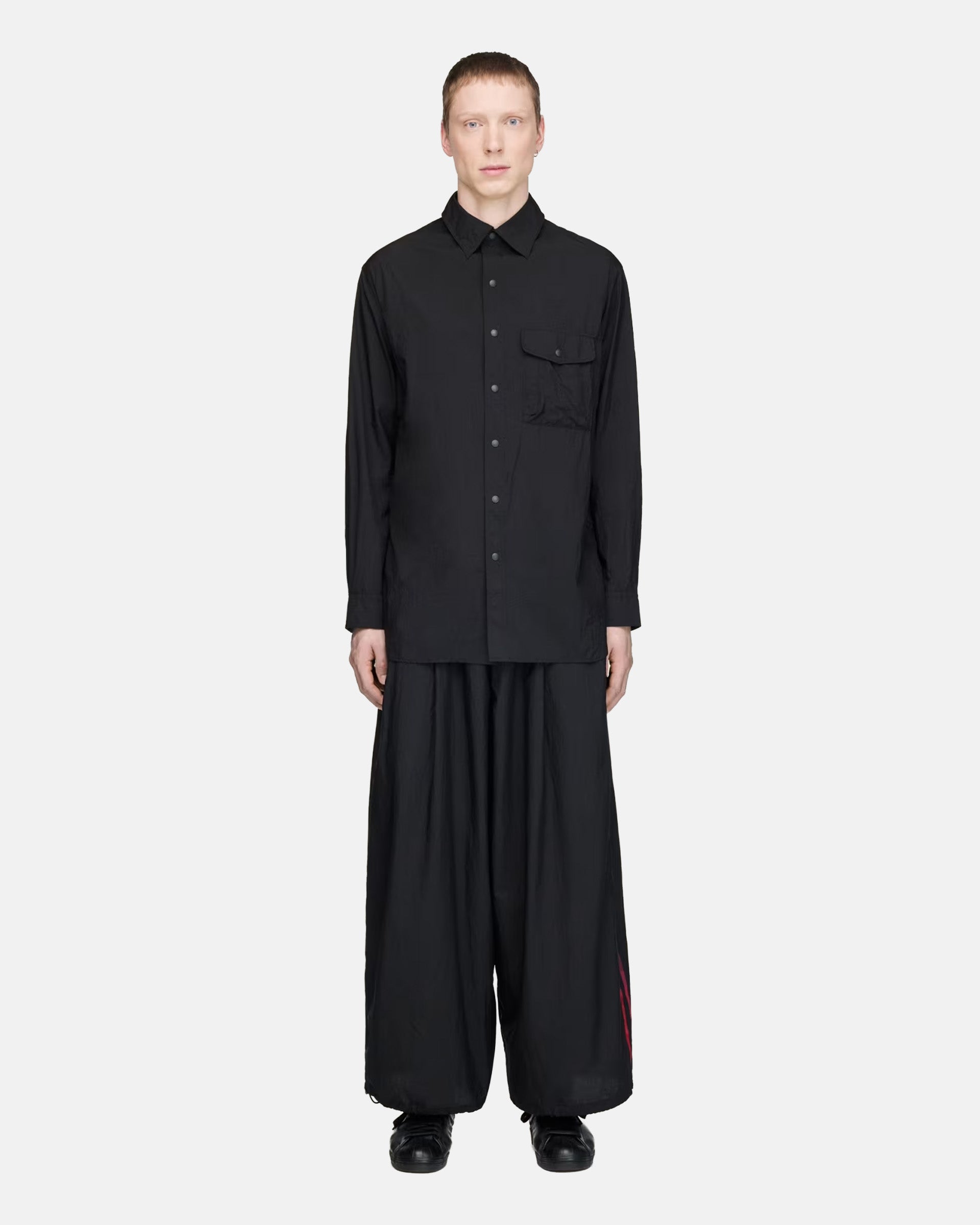 Y-3 Gradient 3-Stripes Nylon Wide Pants in Black
