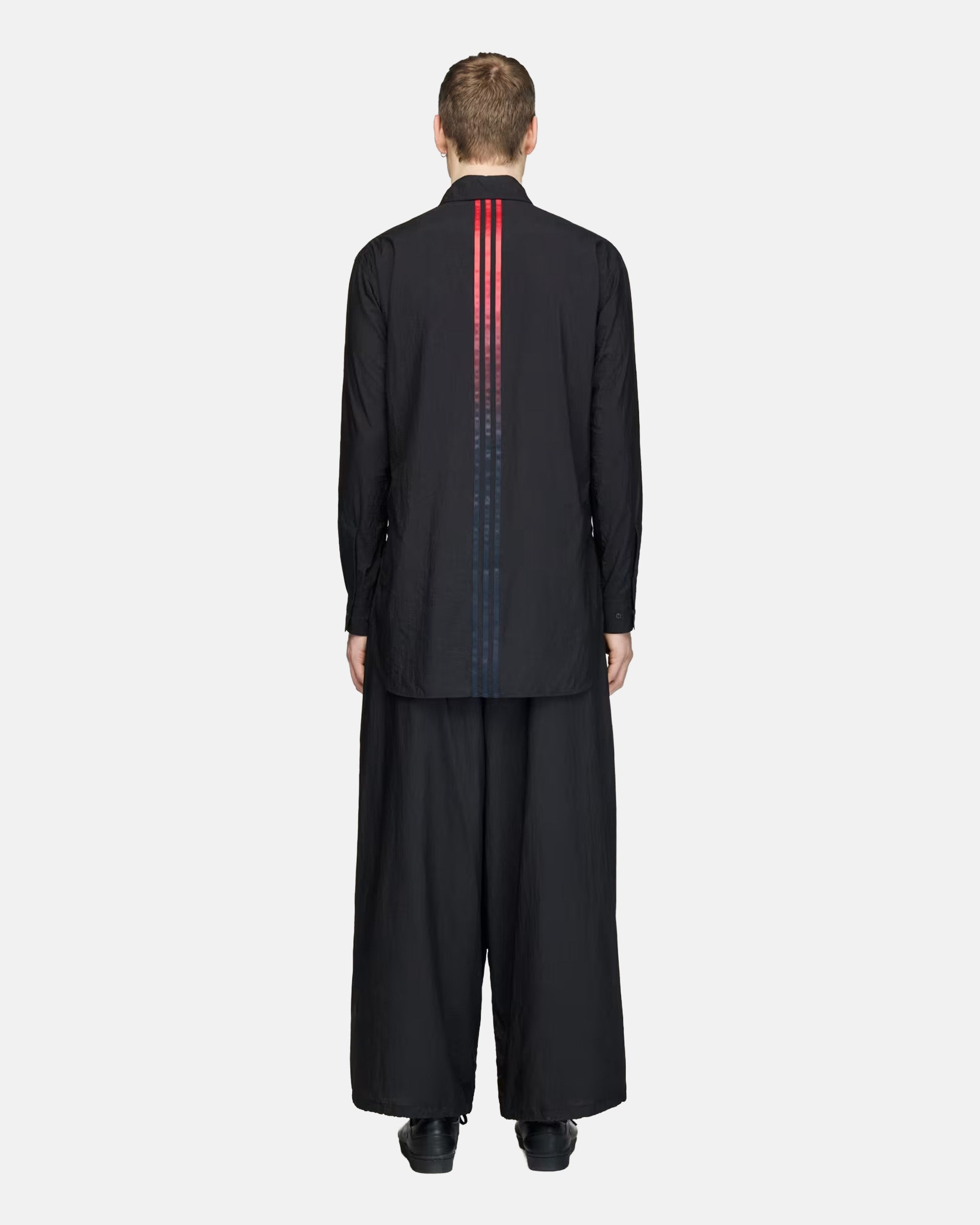 Y-3 Gradient 3-Stripes Nylon Wide Pants in Black