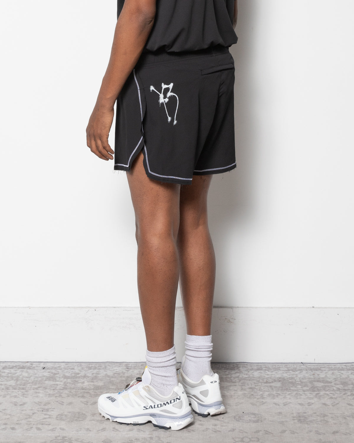 Y-3 Mens GFX Run Shorts in Black