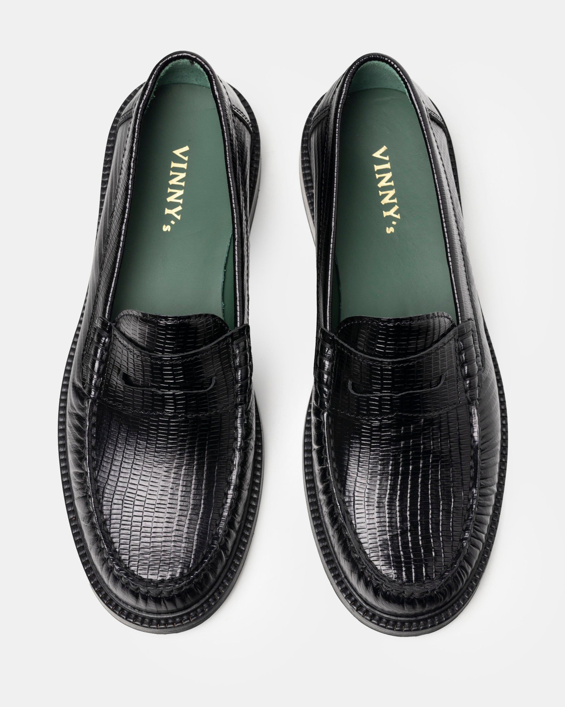 Yardee Mocassin Loafer in Black Lizard