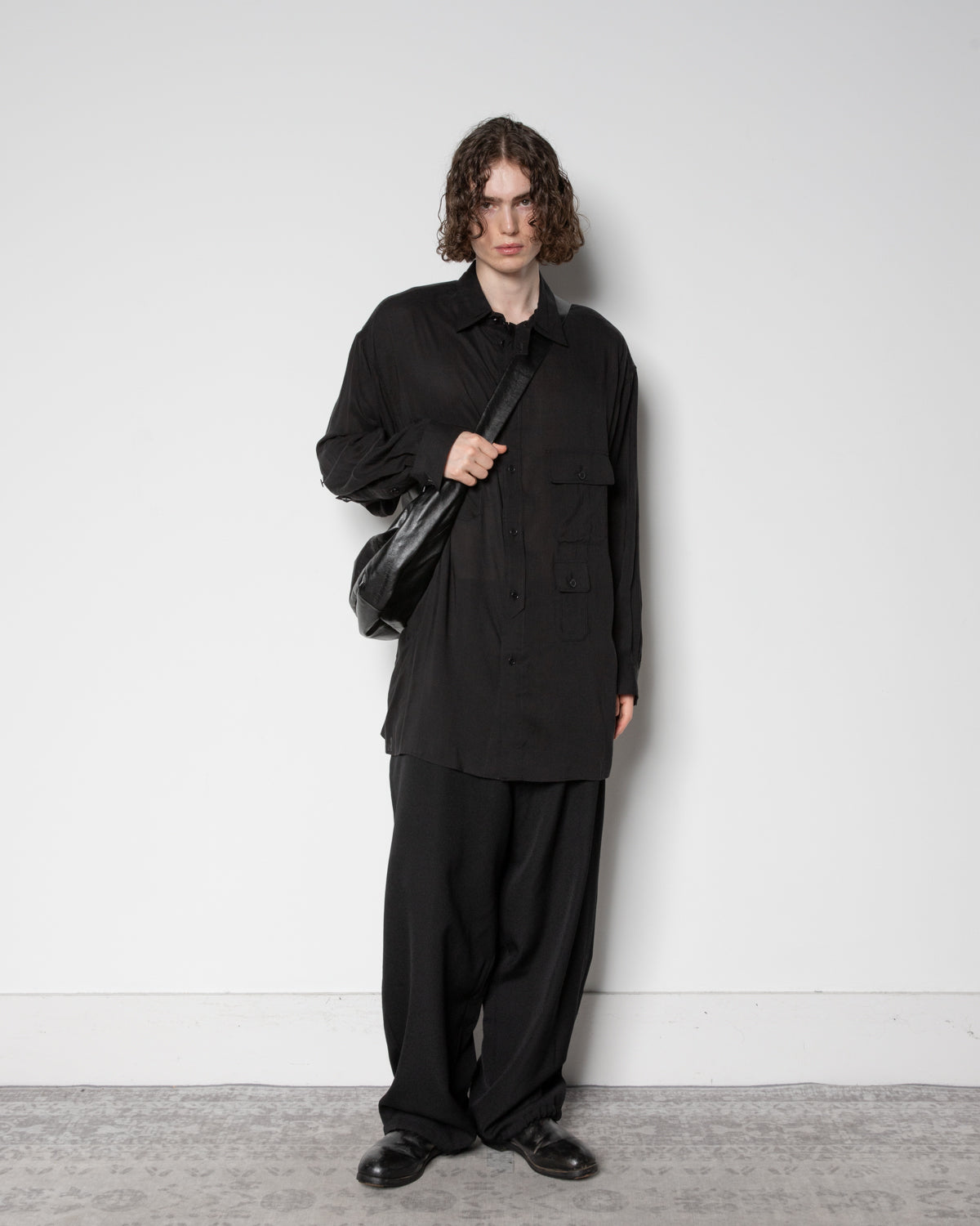 Cellulose Pen Pocket Blouse in Black