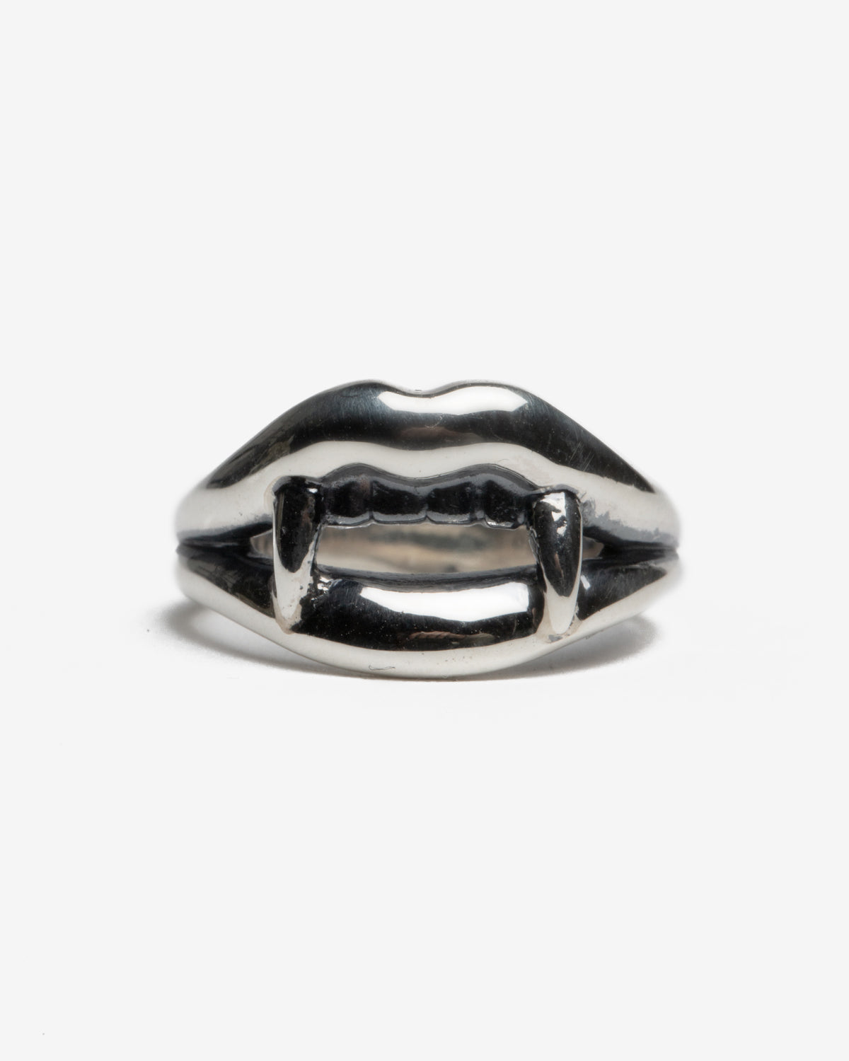 Gothic Vampire Fang Pinkie Ring in 950 Sliver