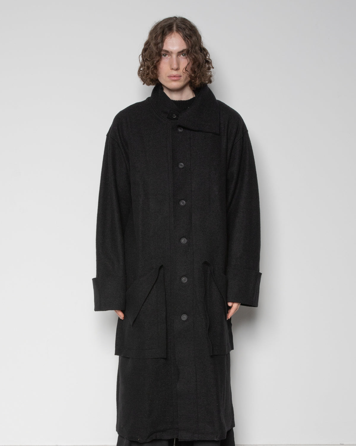 Tab DSG Collar Coat in Black
