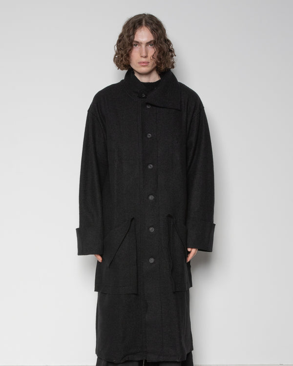Tab DSG Collar Coat in Black