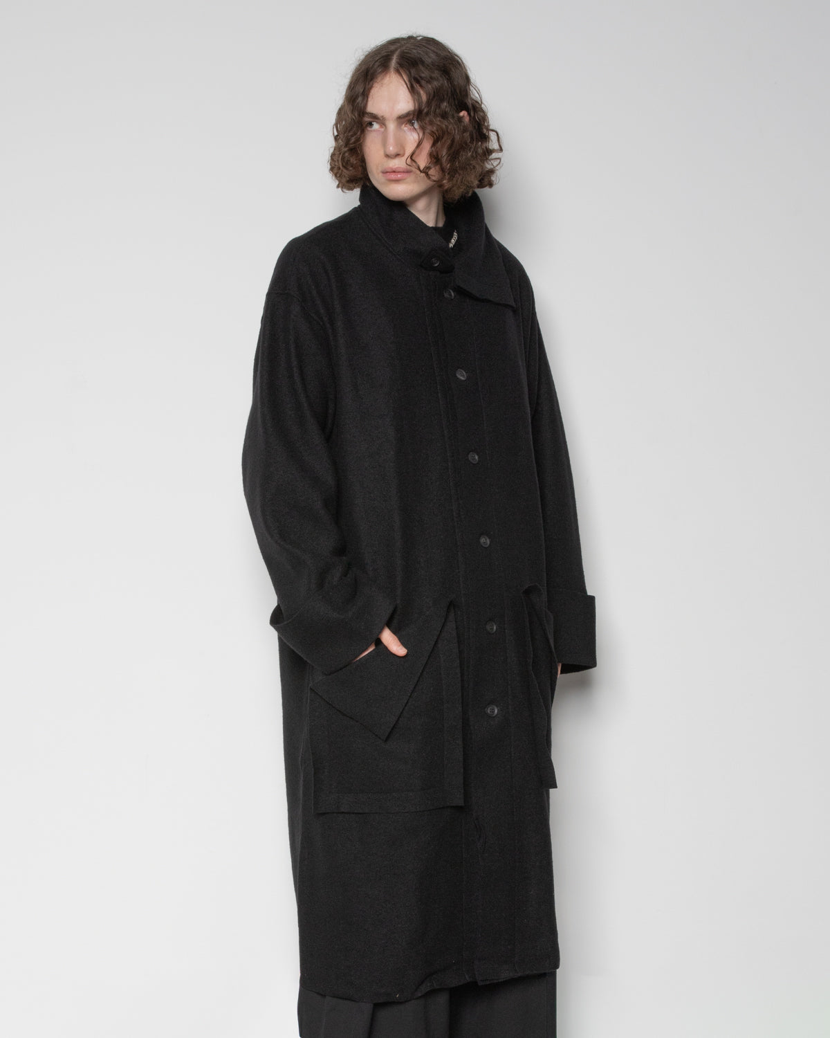 Tab DSG Collar Coat in Black