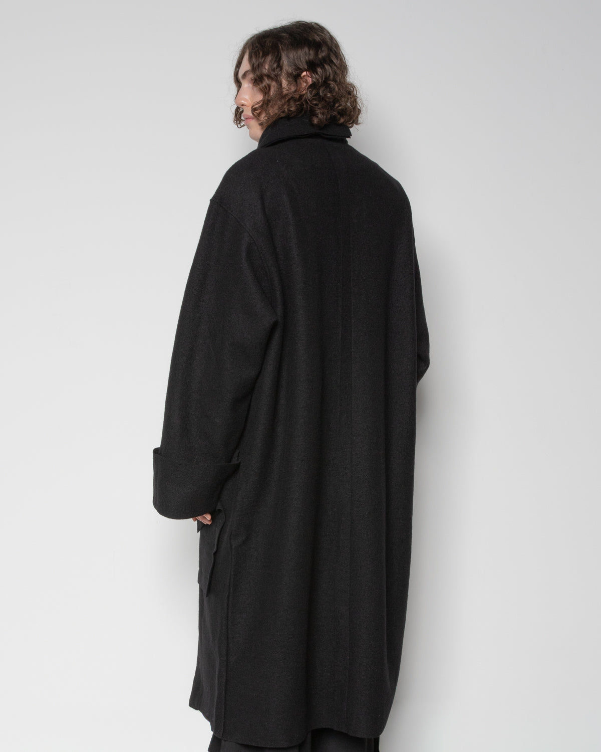 Tab DSG Collar Coat in Black