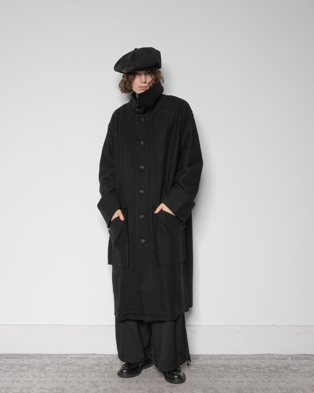 Tab DSG Collar Coat in Black