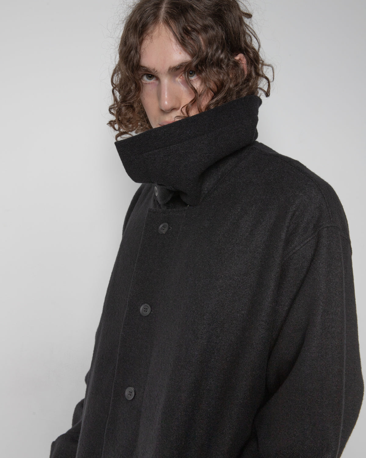 Tab DSG Collar Coat in Black