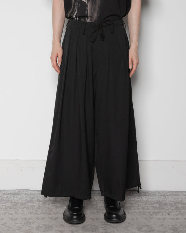 Wool Gabardine Standaed Ballon Pants in Black